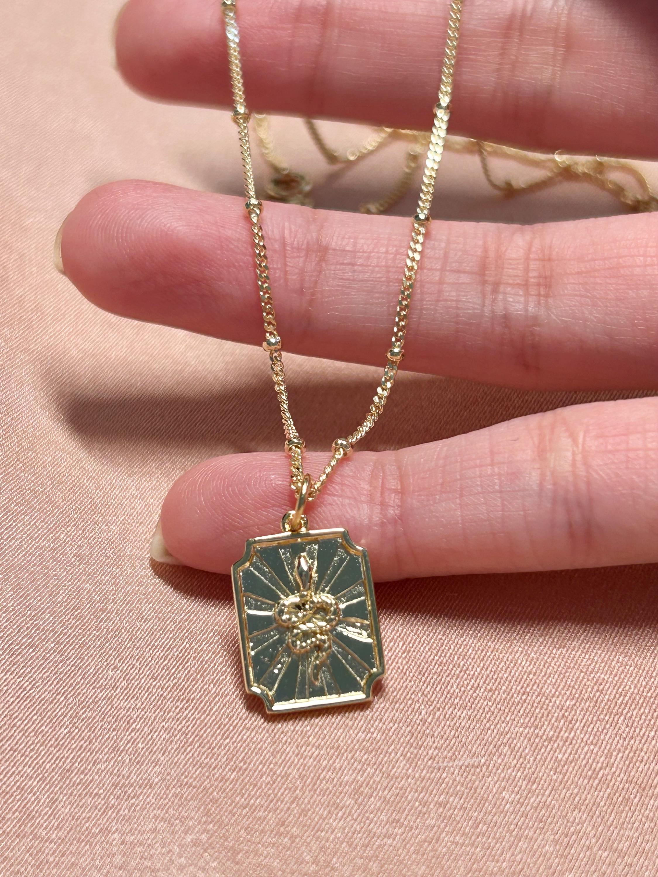 Snake Rays Pendant Vermeil Necklace