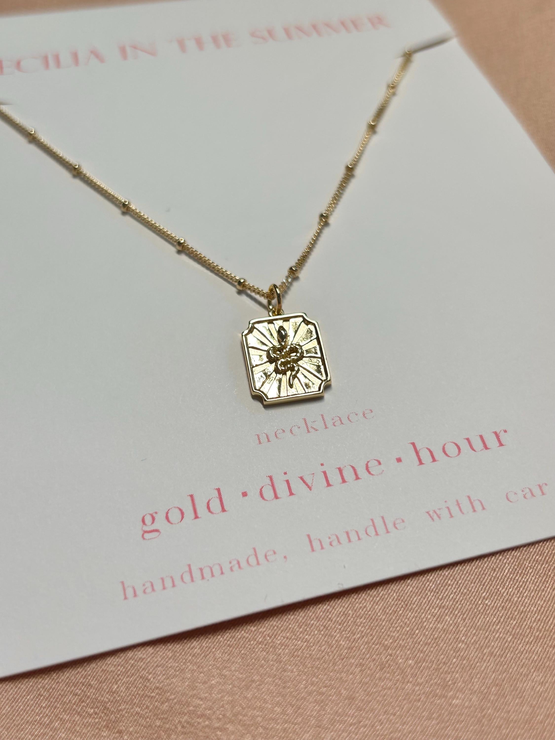 Snake Rays Pendant Vermeil Necklace