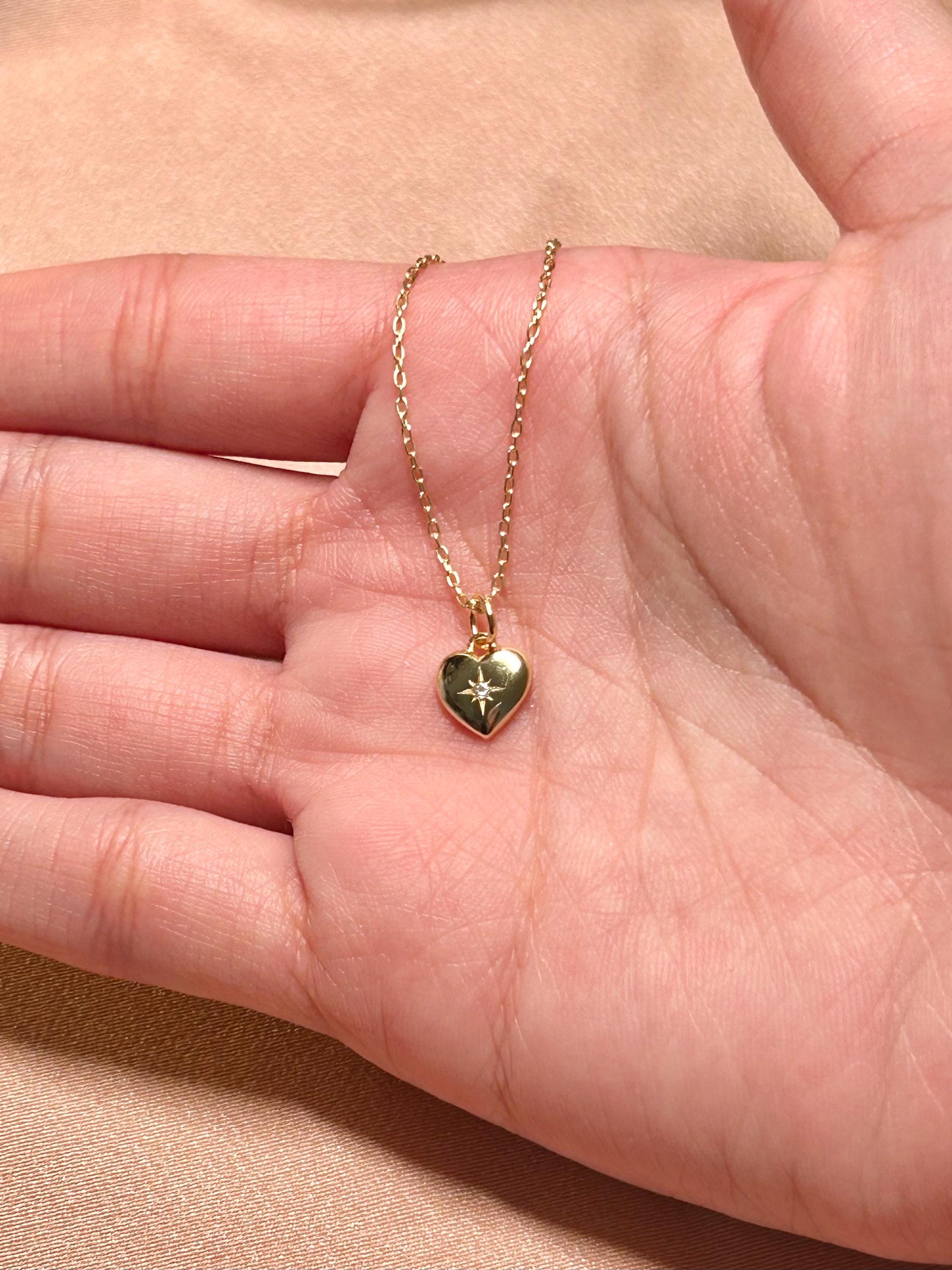 Shining Heart Pendant Vermeil Necklace