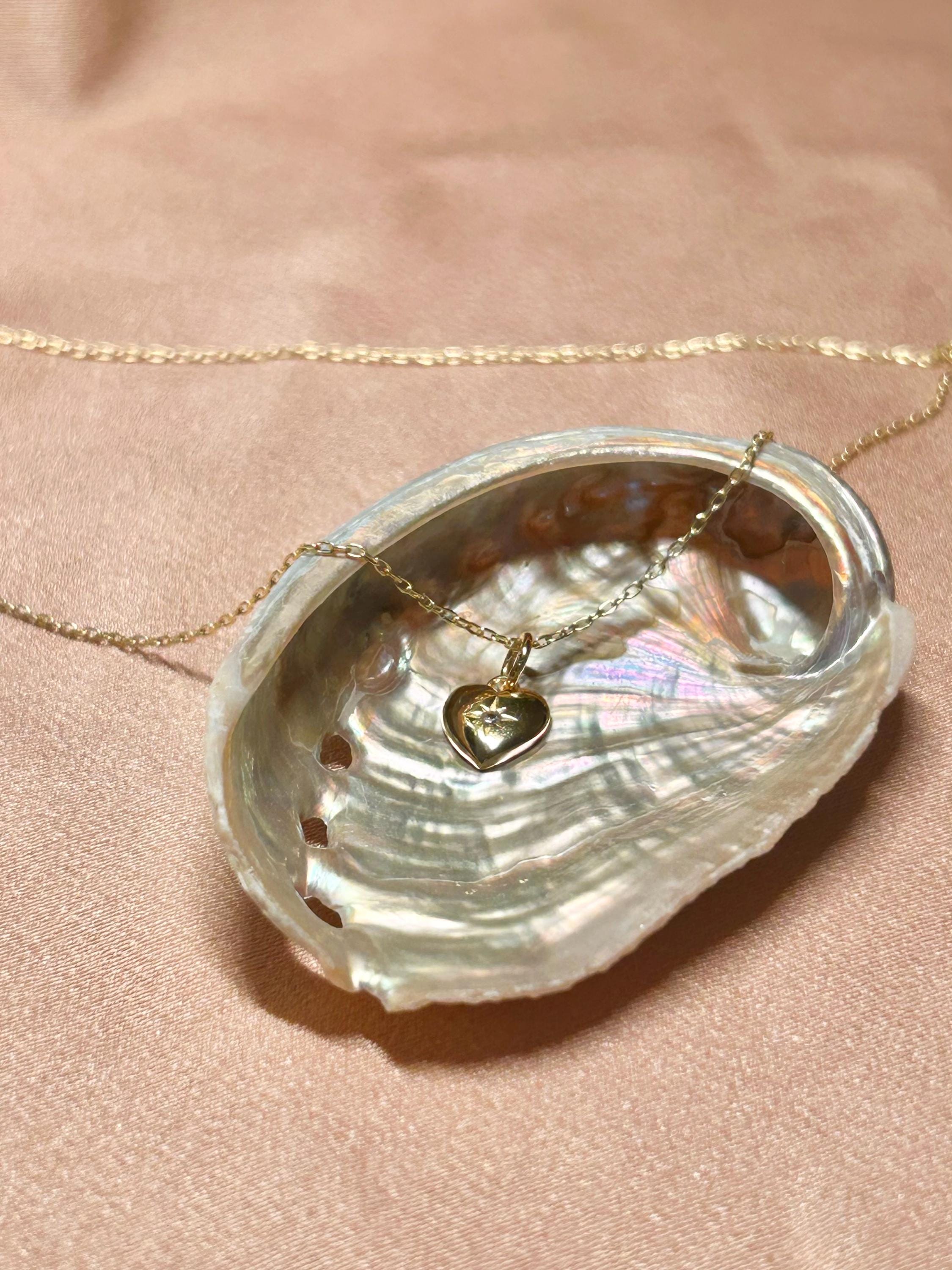 Shining Heart Pendant Vermeil Necklace