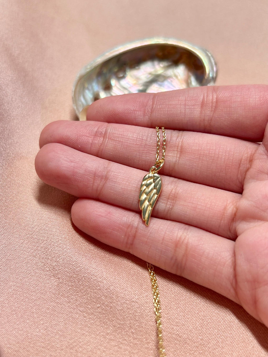 Angel Wing Pendant Vermeil Necklace