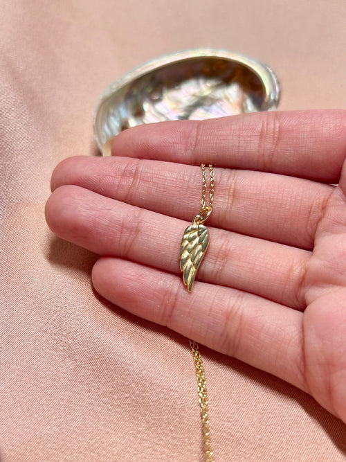 Angel Wing Pendant Vermeil Necklace