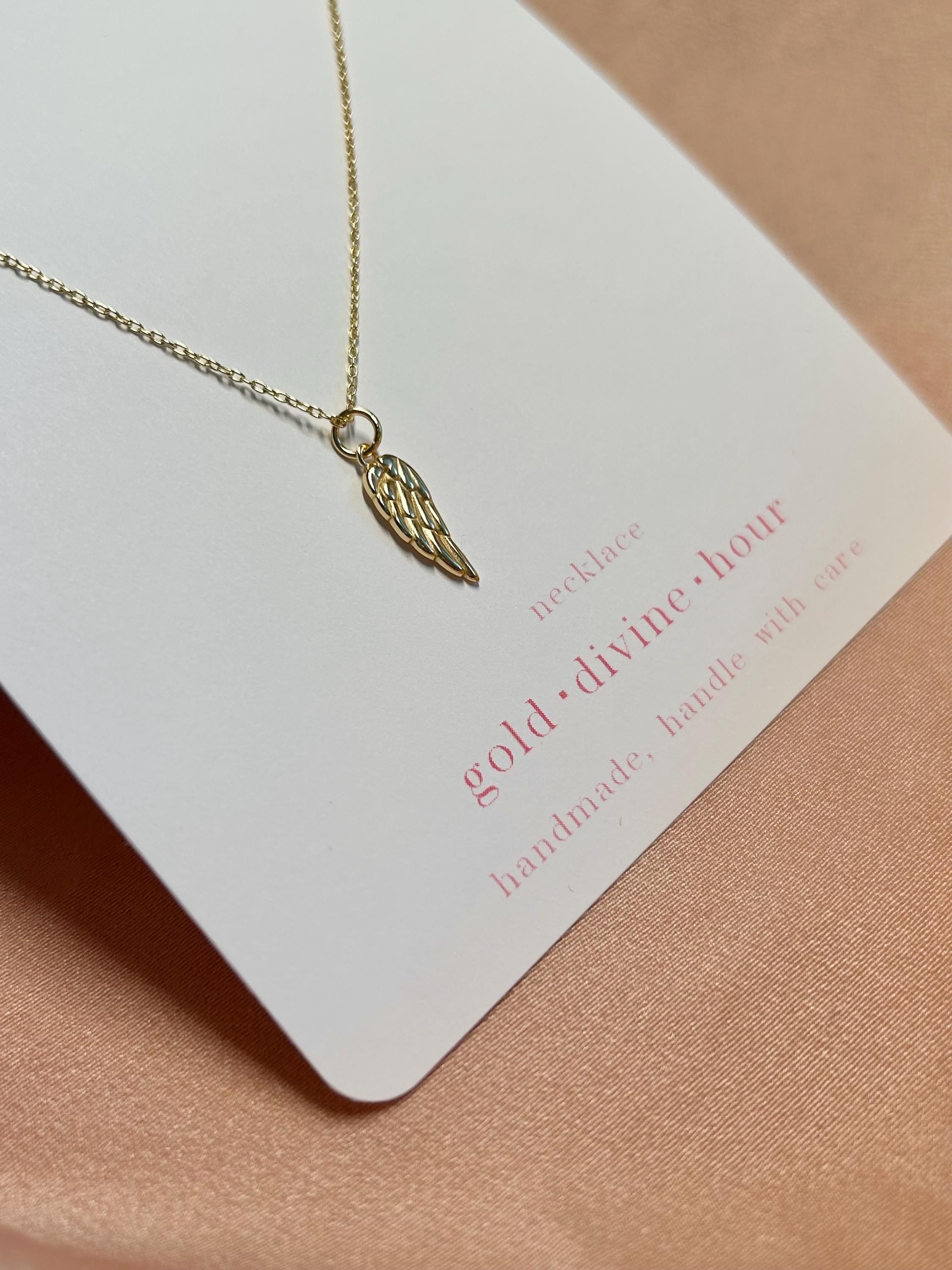 Angel Wing Pendant Vermeil Necklace