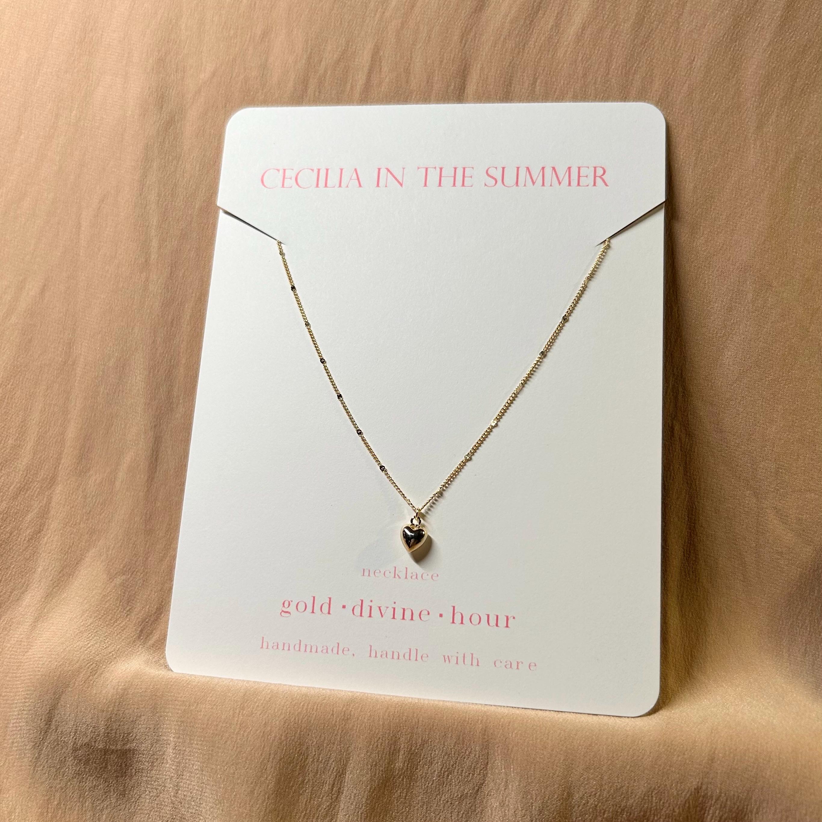 Big Heart Tiny 3D Pendant Necklace ~ 14kt Gold Fill
