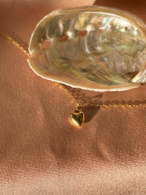 Big Heart Tiny 3D Pendant Necklace