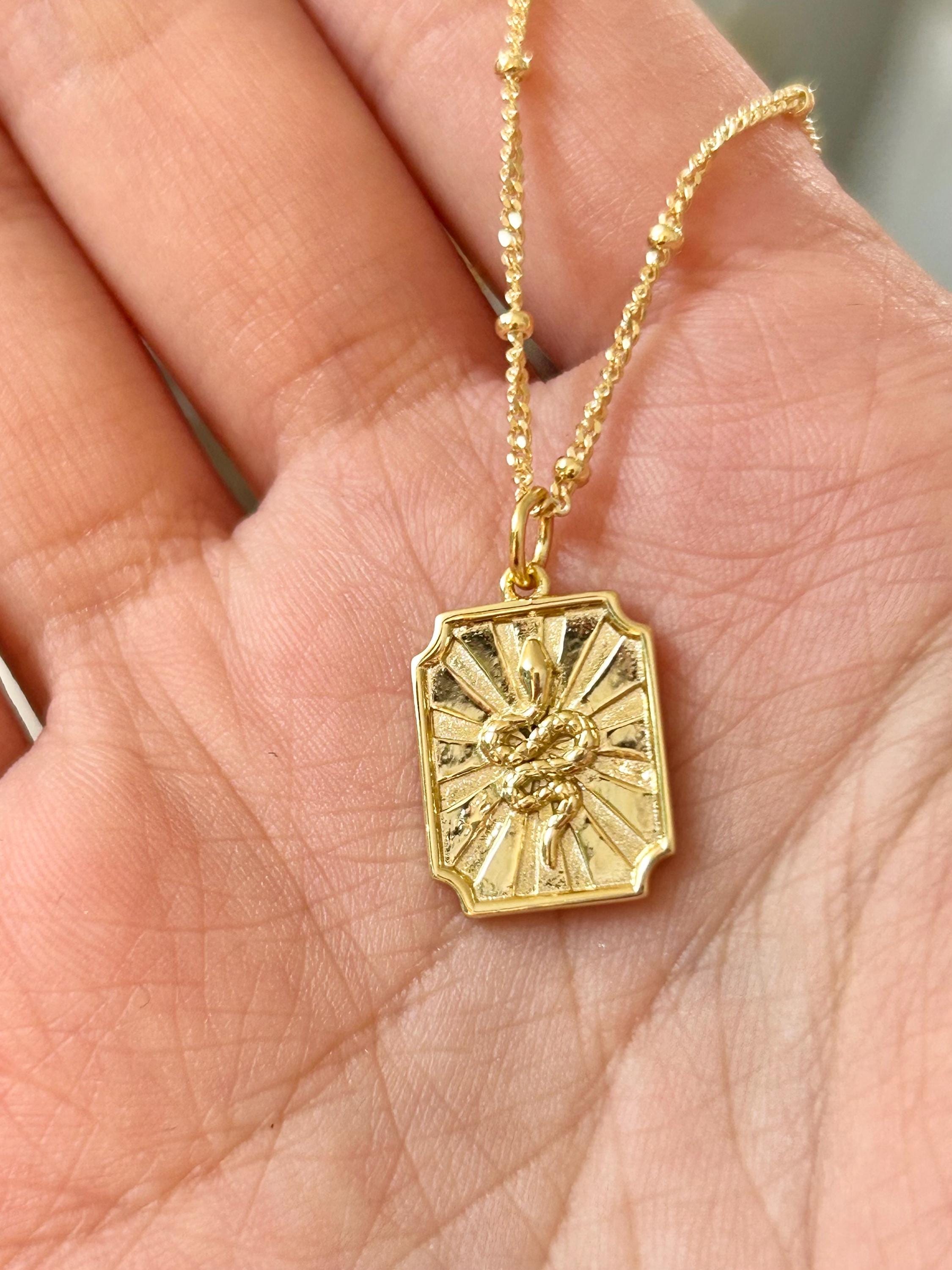 Snake Rays Pendant Vermeil Necklace