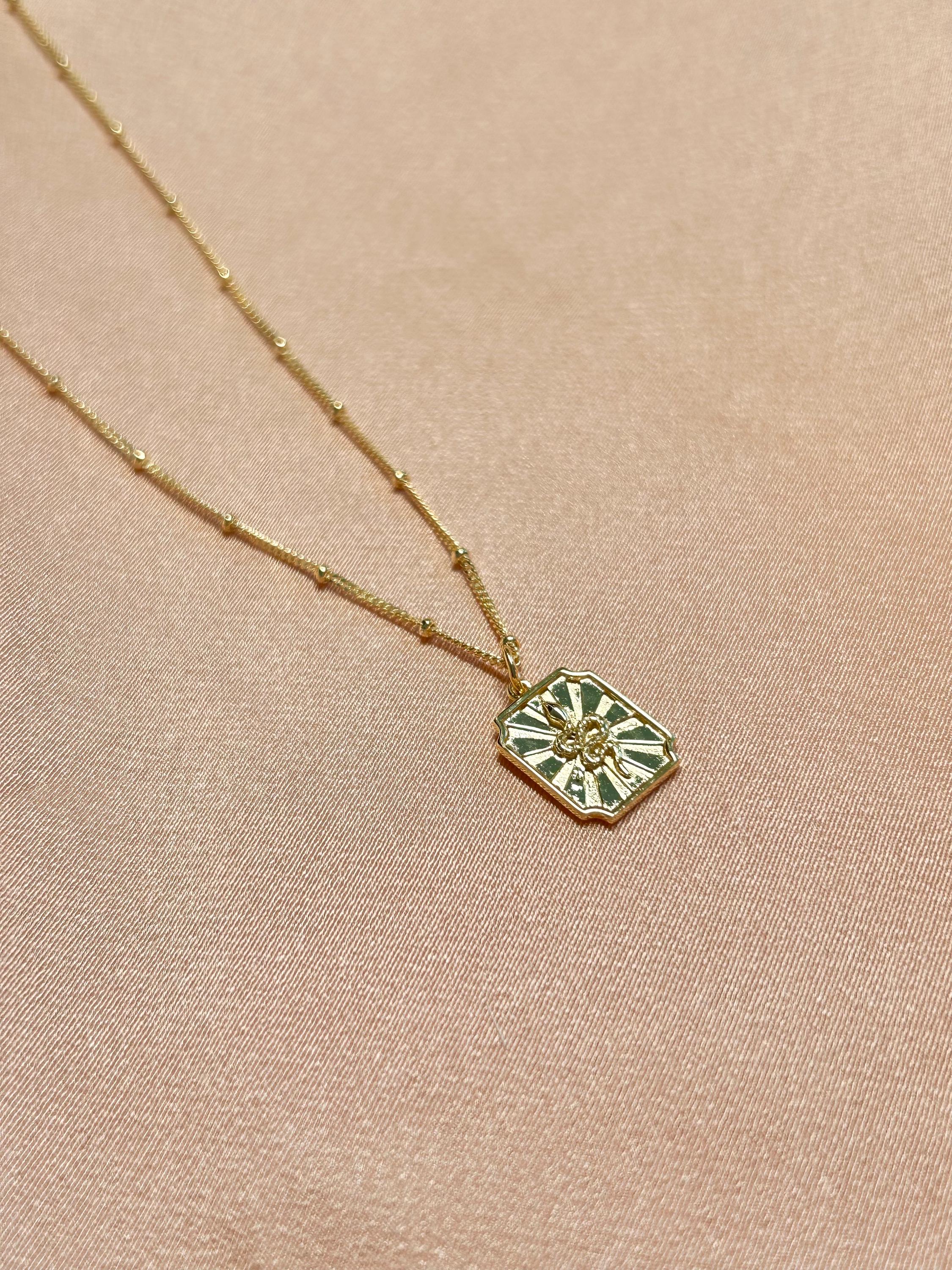 Snake Rays Pendant Vermeil Necklace