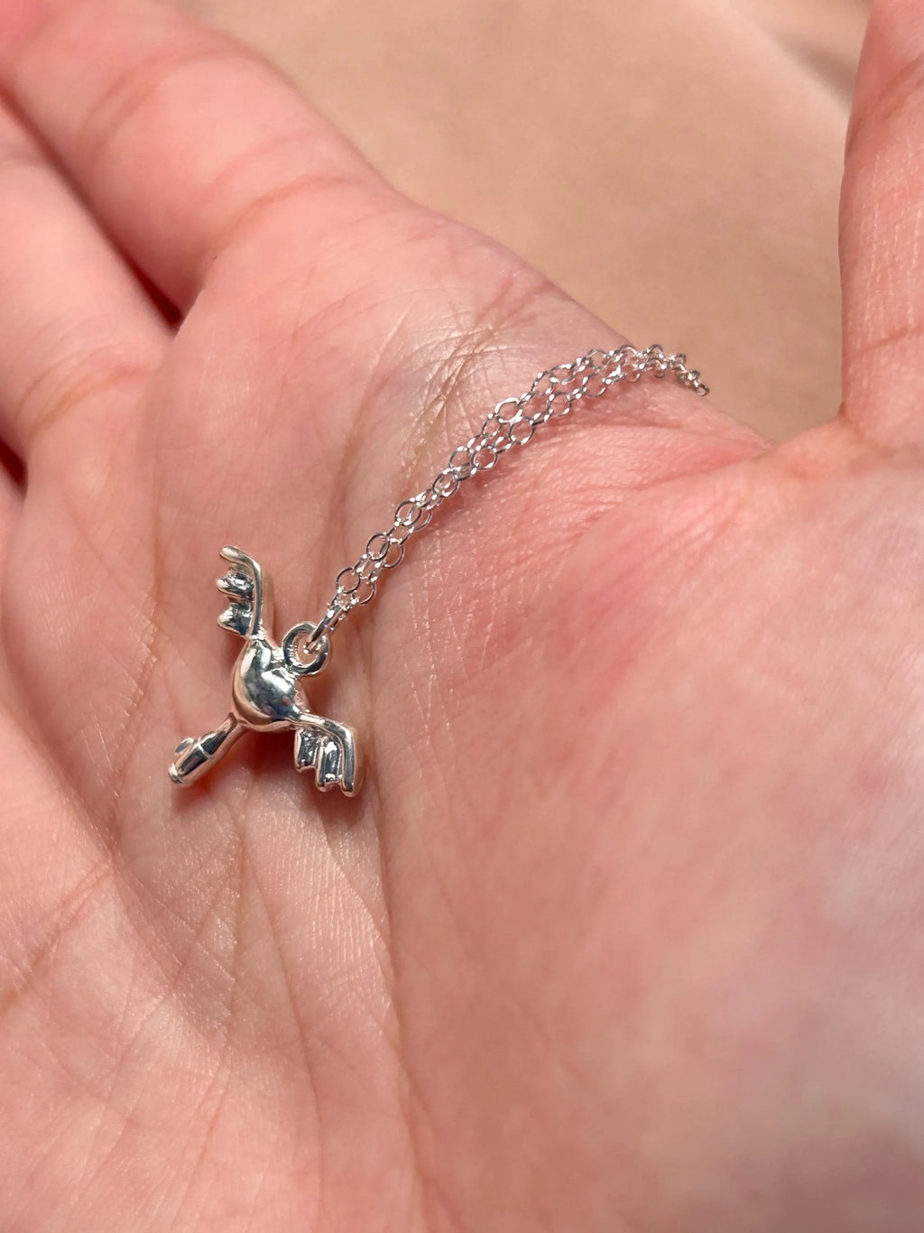 Floating Wing Heart Key Pendant Necklace