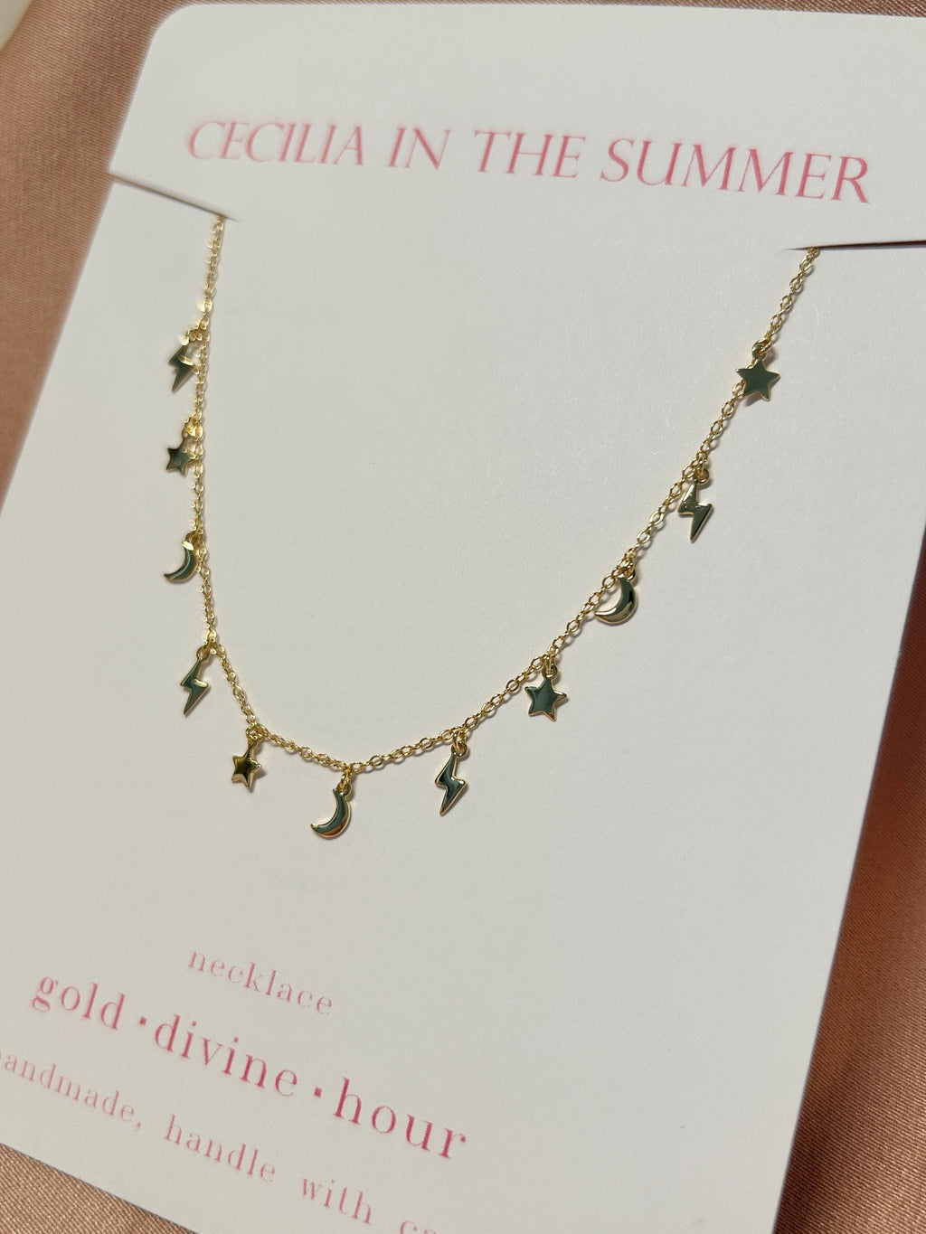 Luna Star Moon Lightning ~ Vermeil Necklace