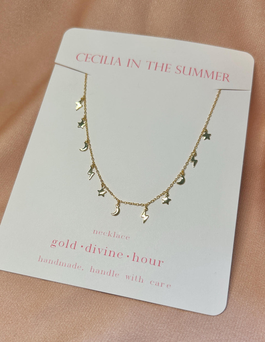 Luna Star Moon Lightning ~ Vermeil Necklace
