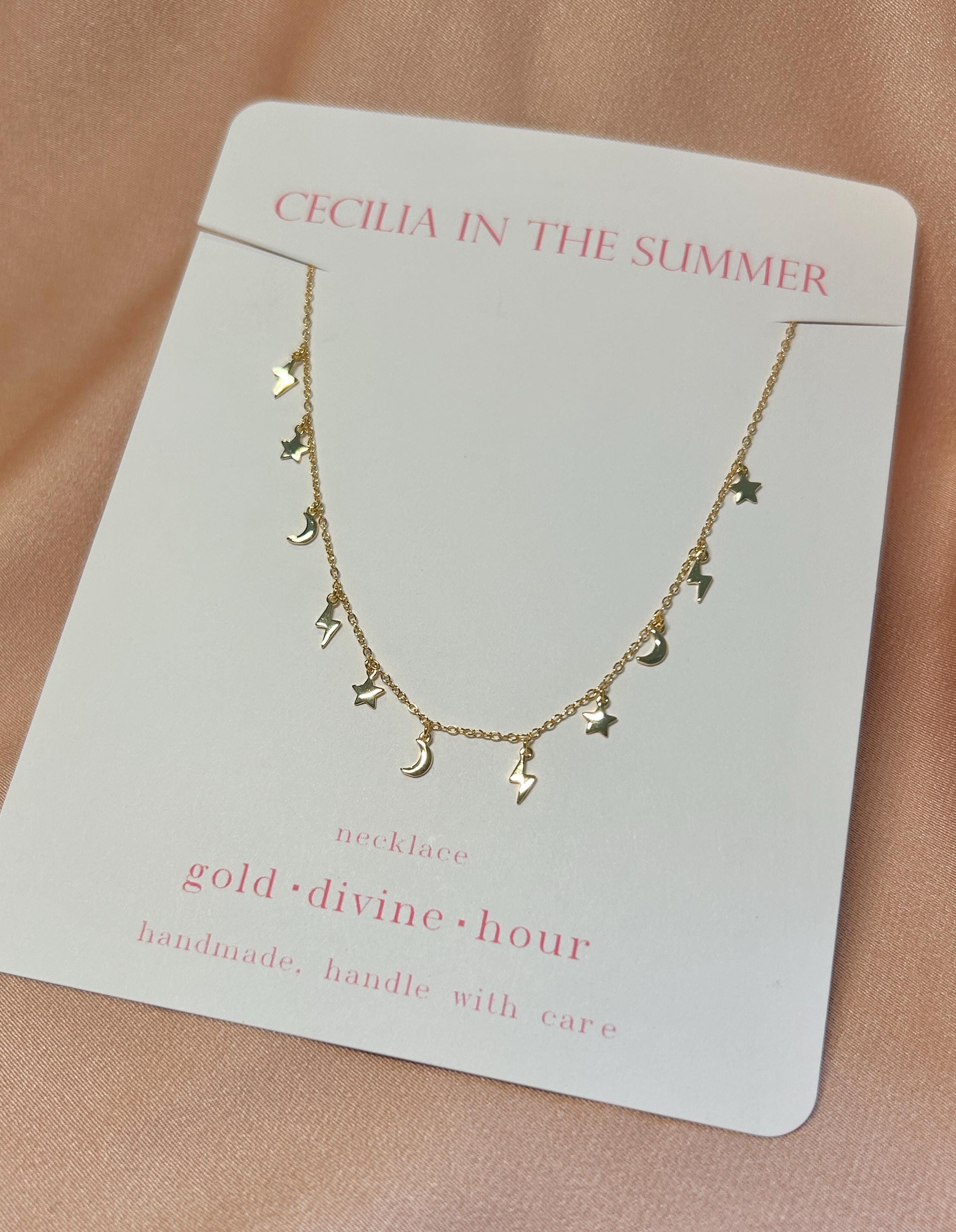 Luna Star Moon Lightning ~ Vermeil Necklace
