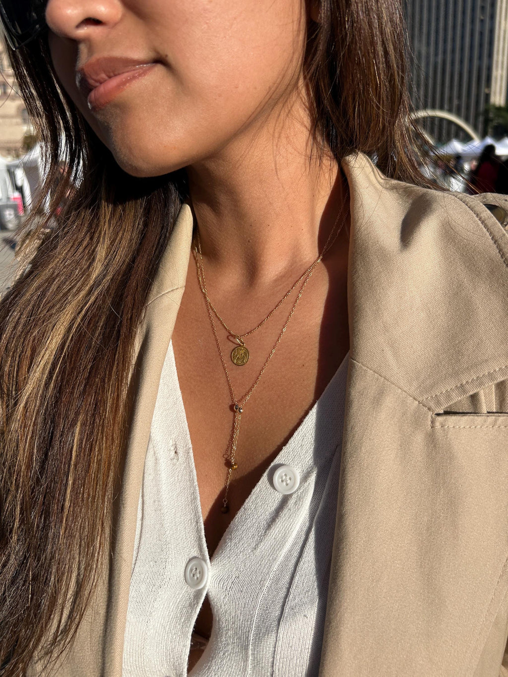 Tiger's Eye Rain Orbs Adjustable Necklace ~ 14kt Gold Fill