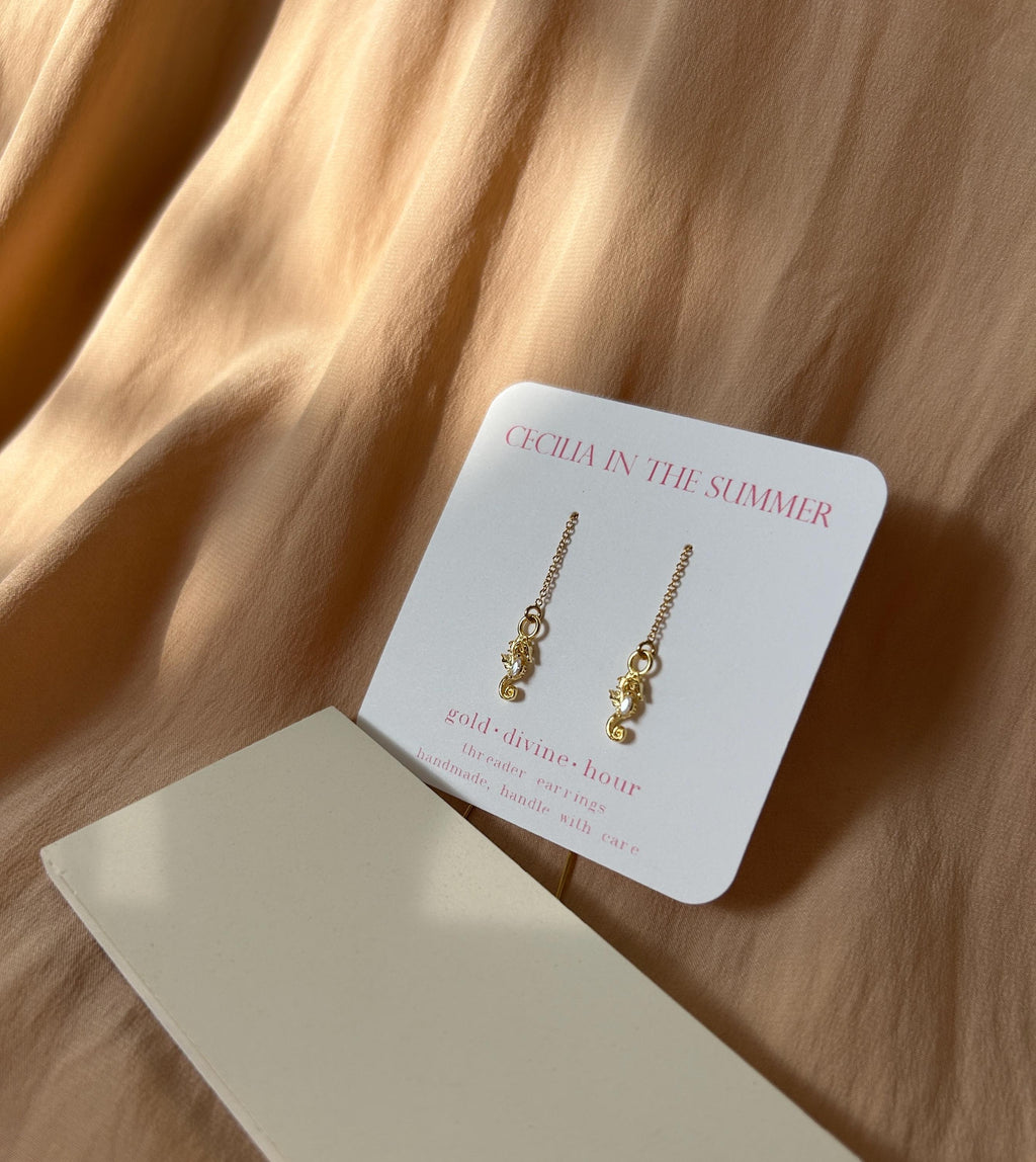 Seahorse Threader Earrings ~ Our Ocean