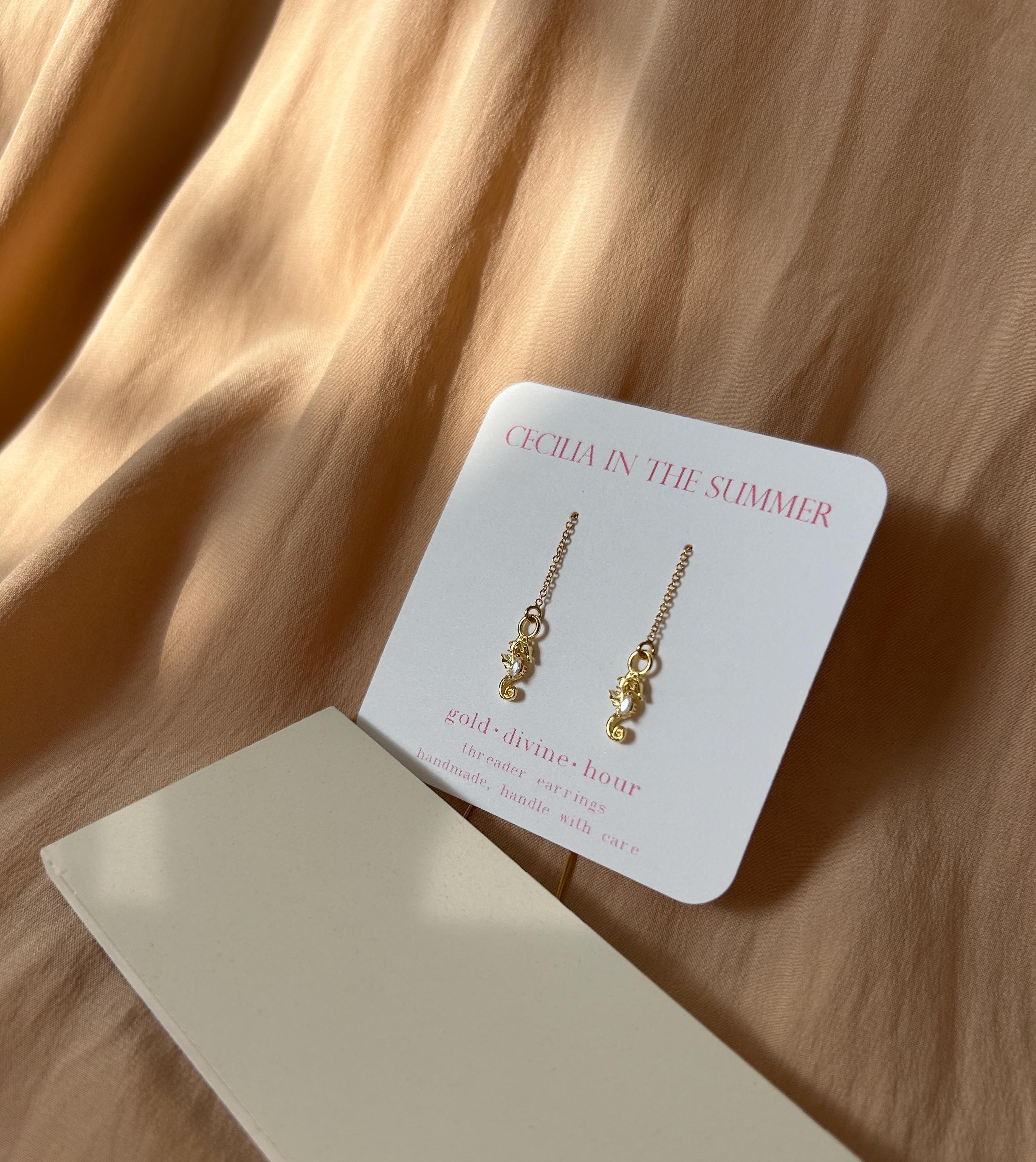 Seahorse Threader Earrings ~ Our Ocean