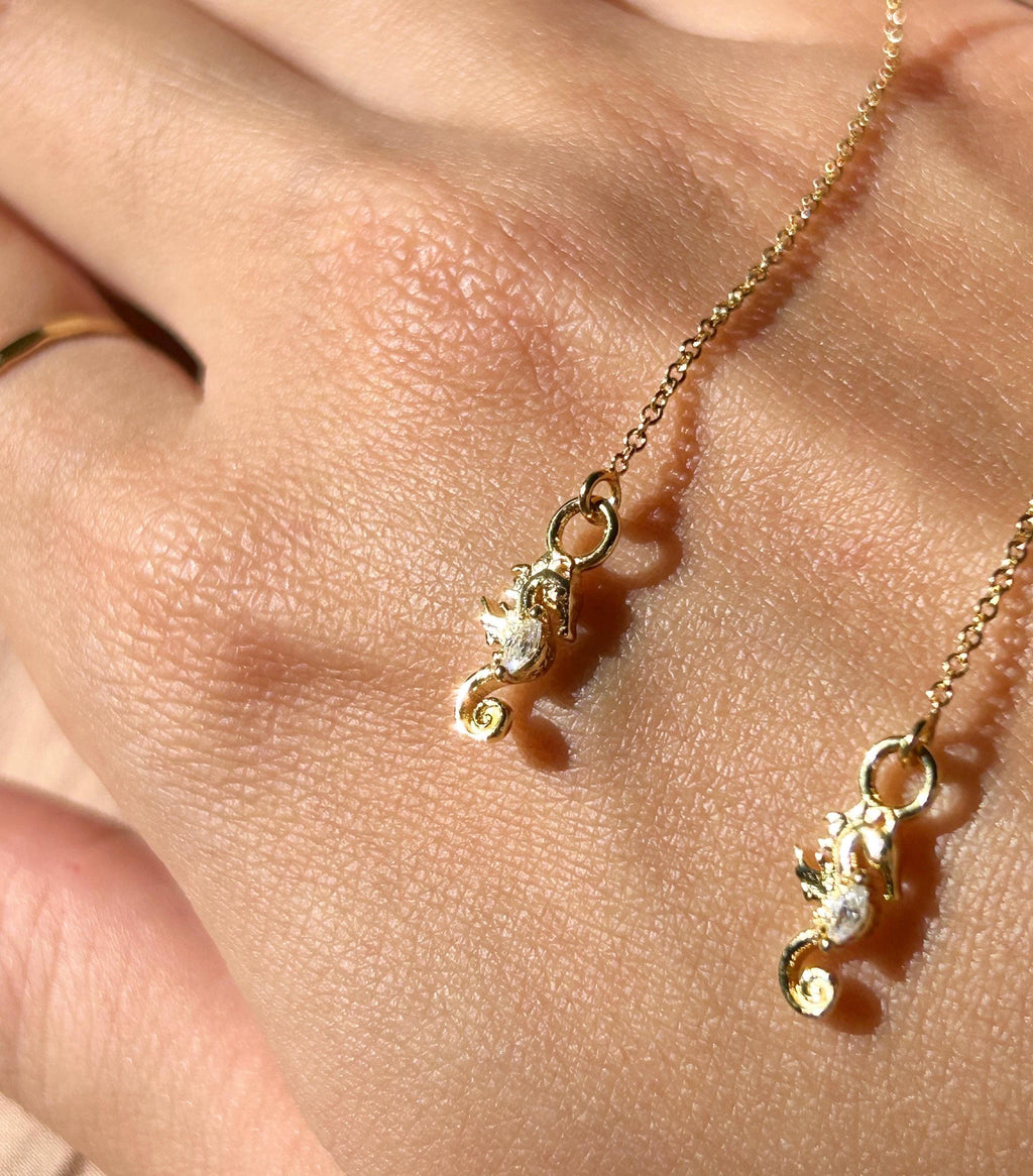 Seahorse Threader Earrings ~ Our Ocean