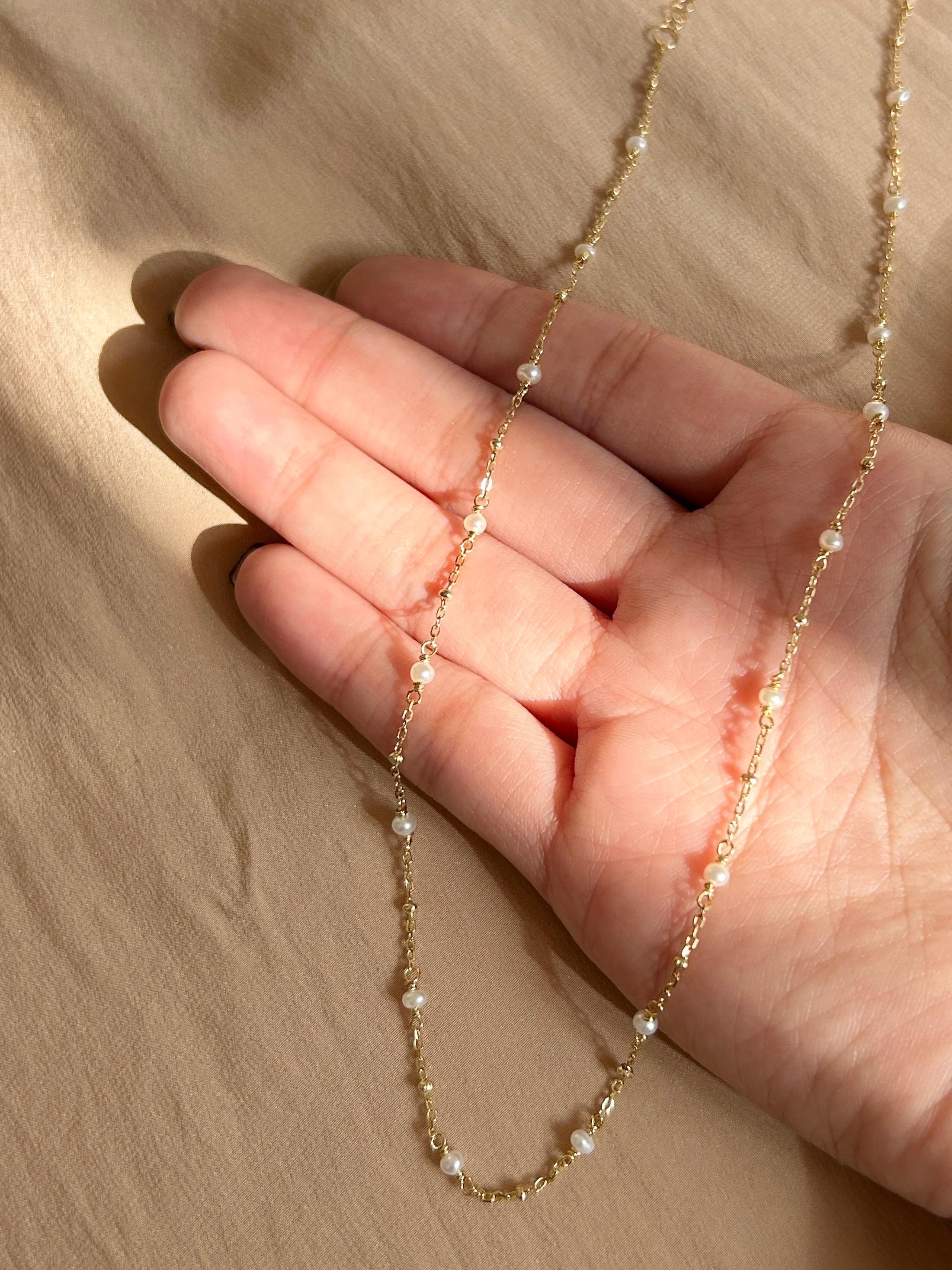 Pearl Golden Dots Necklace