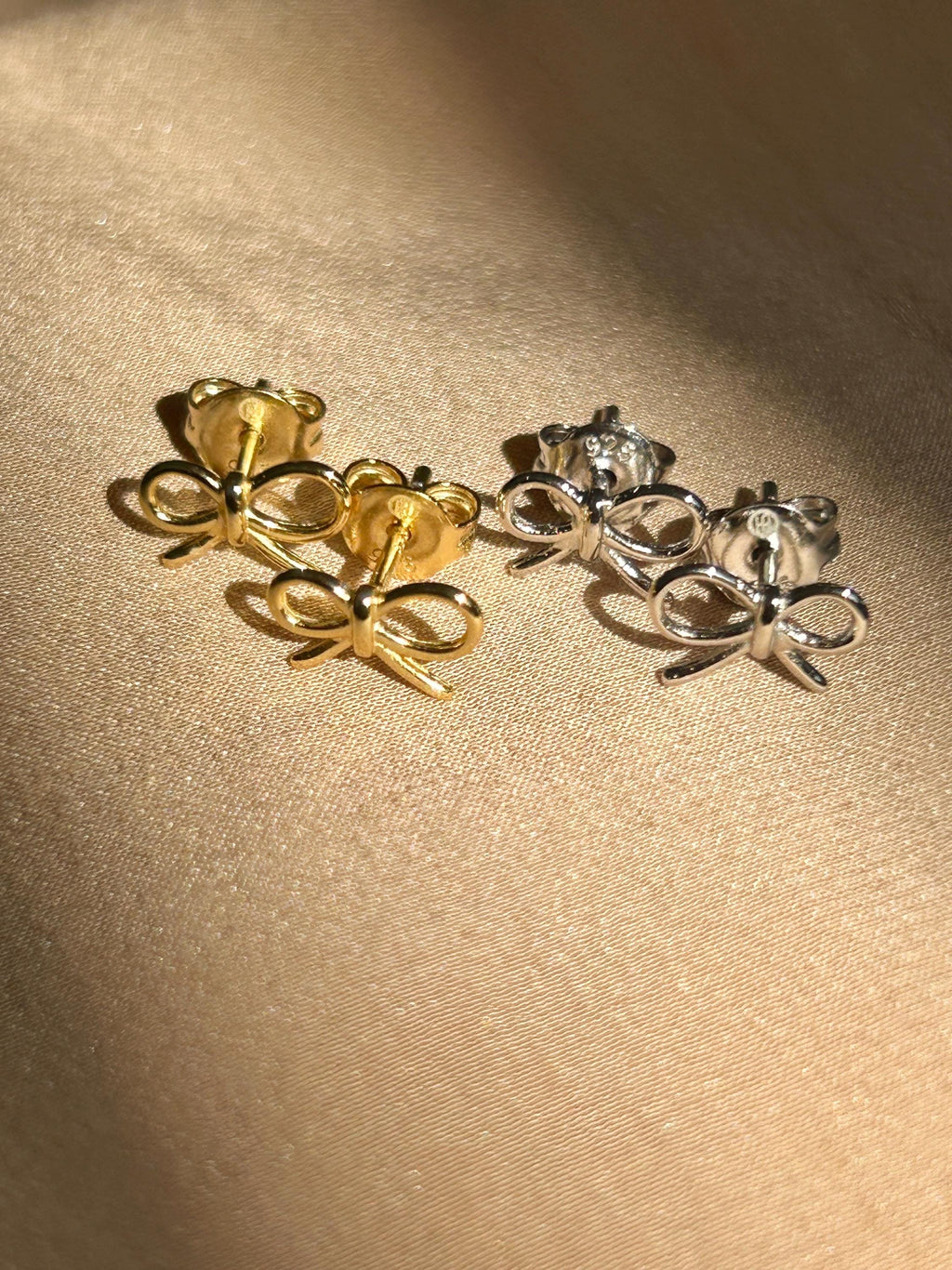 Neat Bow Stud Earrings