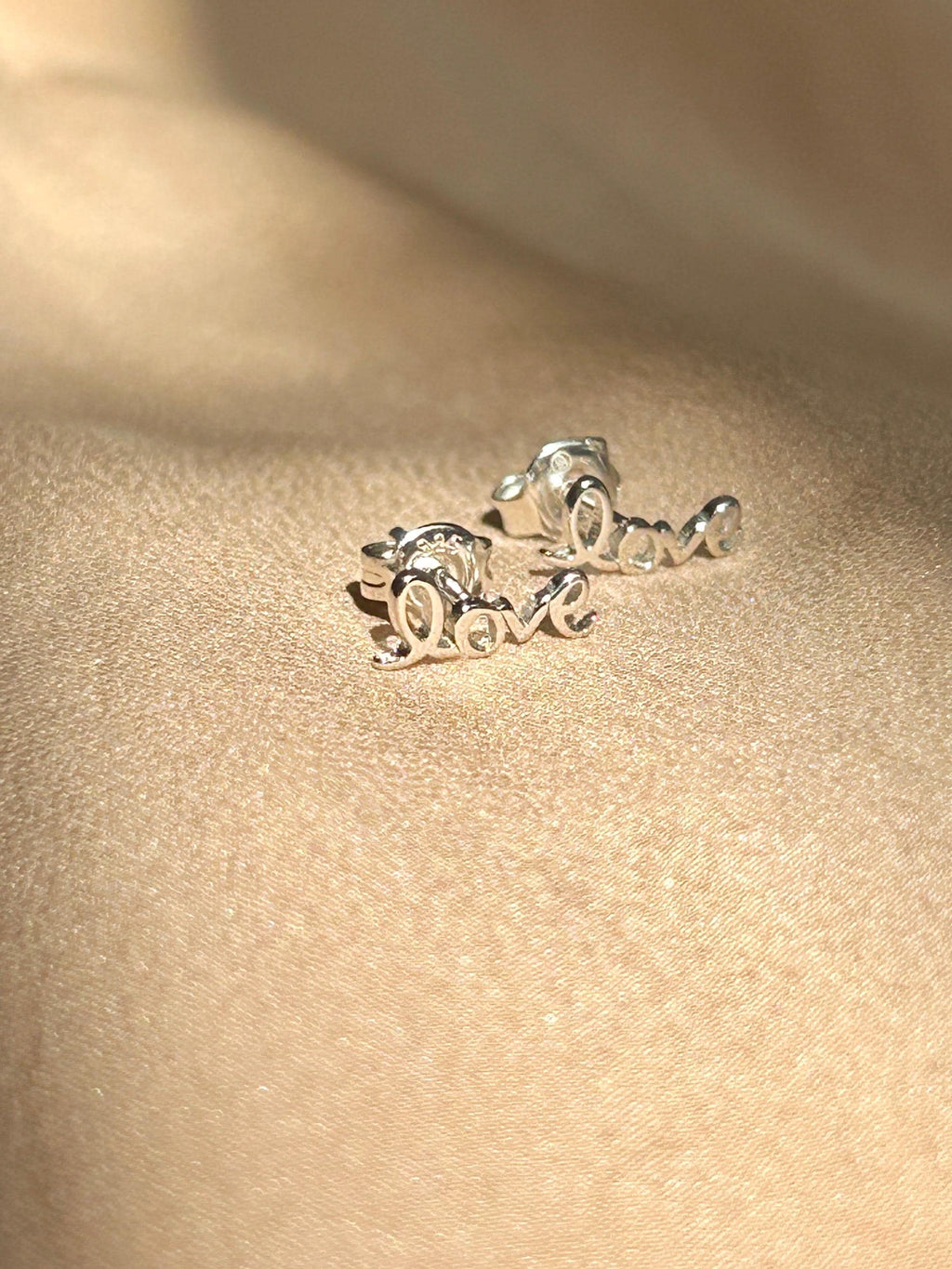 Love Written Letters Word Studs Stud Vermeil Earrings