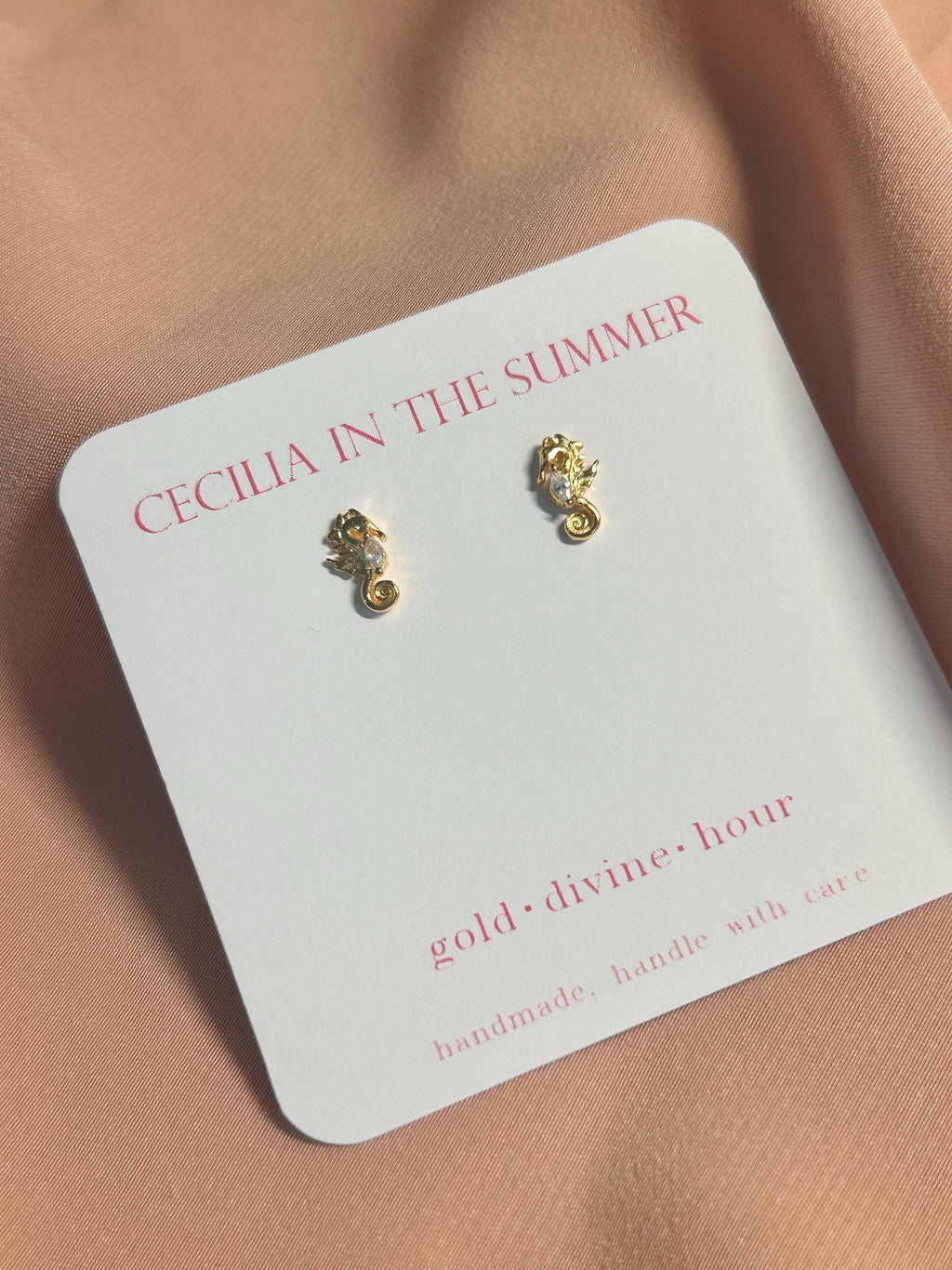 Ocean Seahorse Stud Earrings