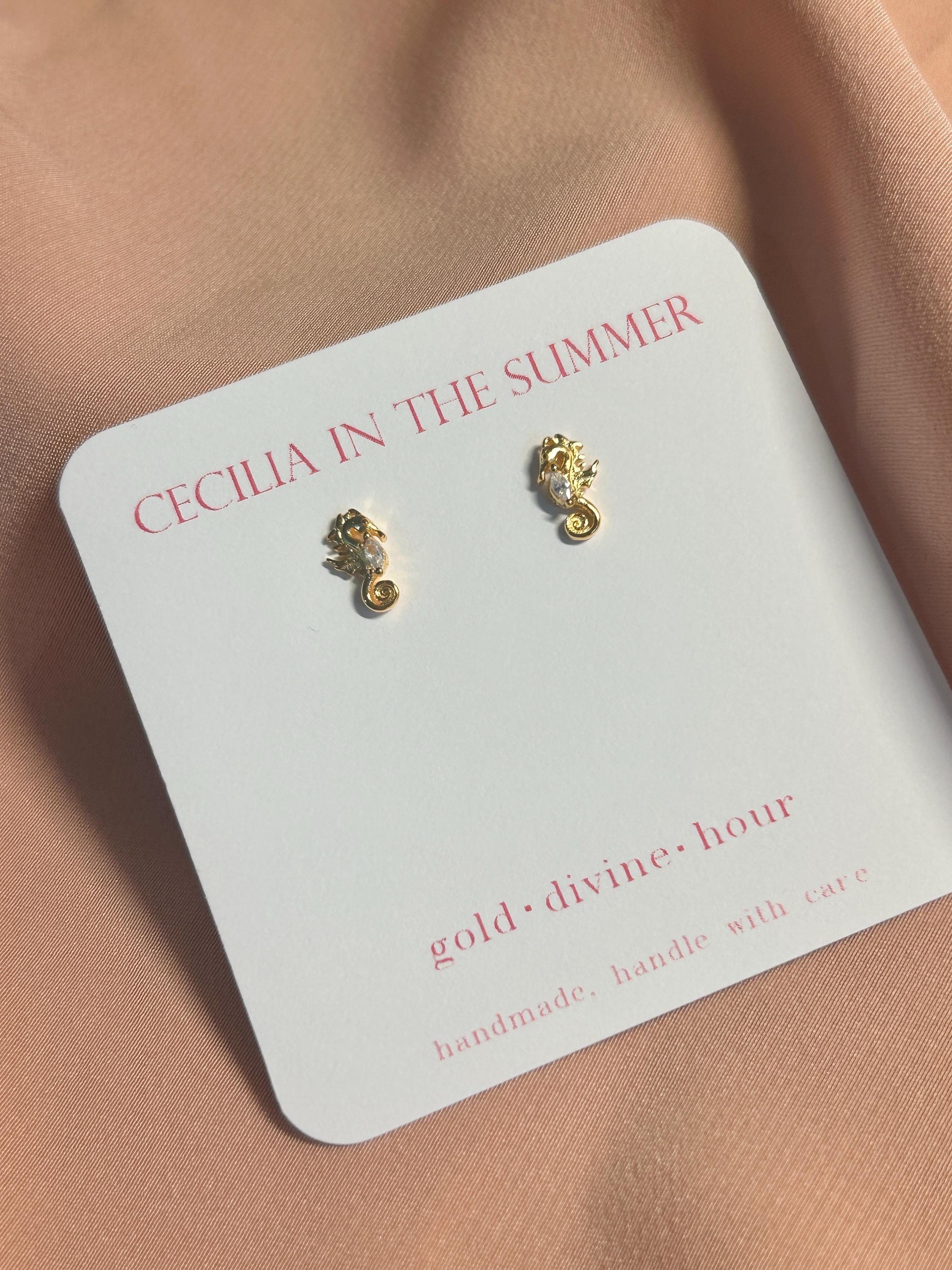 Ocean Seahorse Stud Earrings