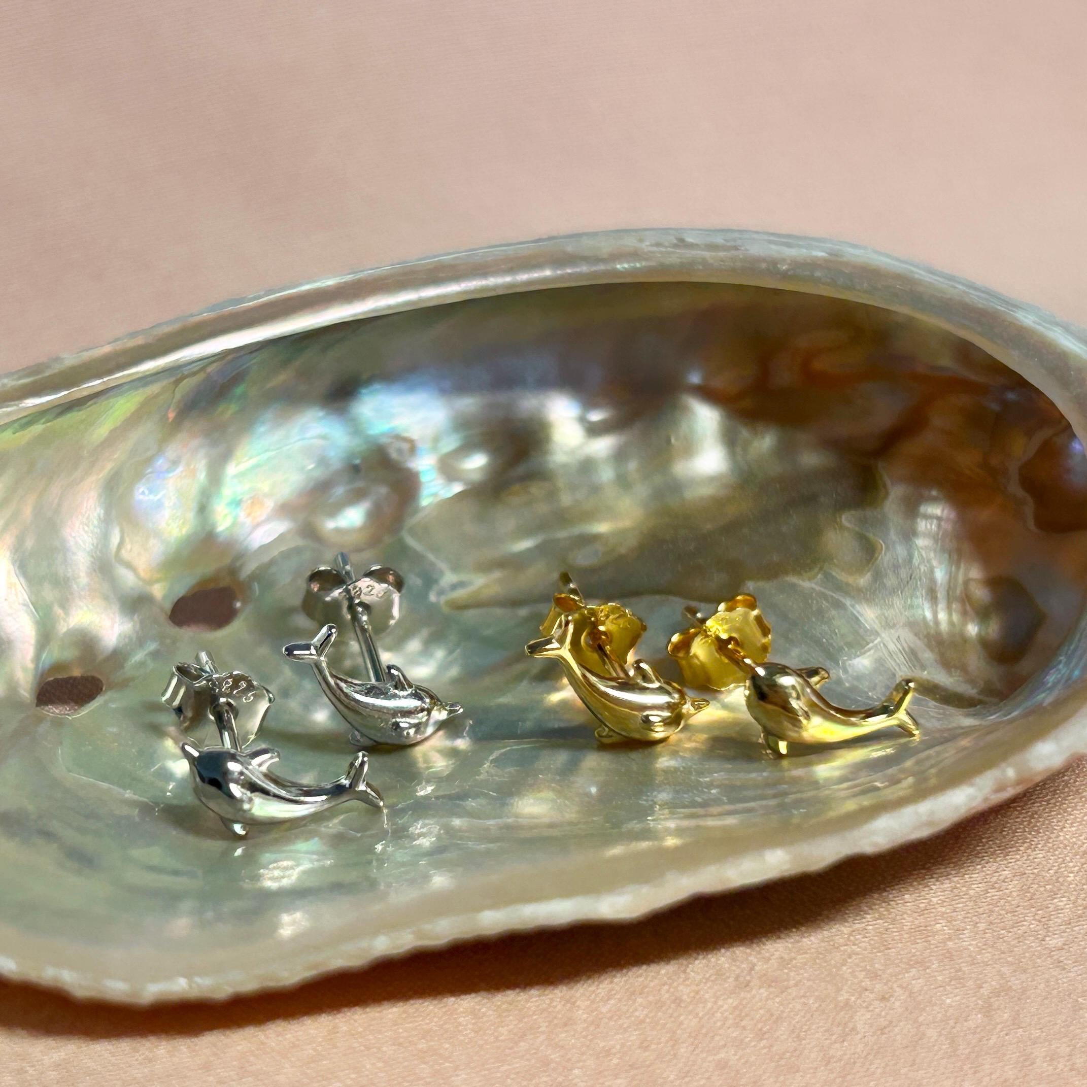Ocean Dolphins Stud Earrings