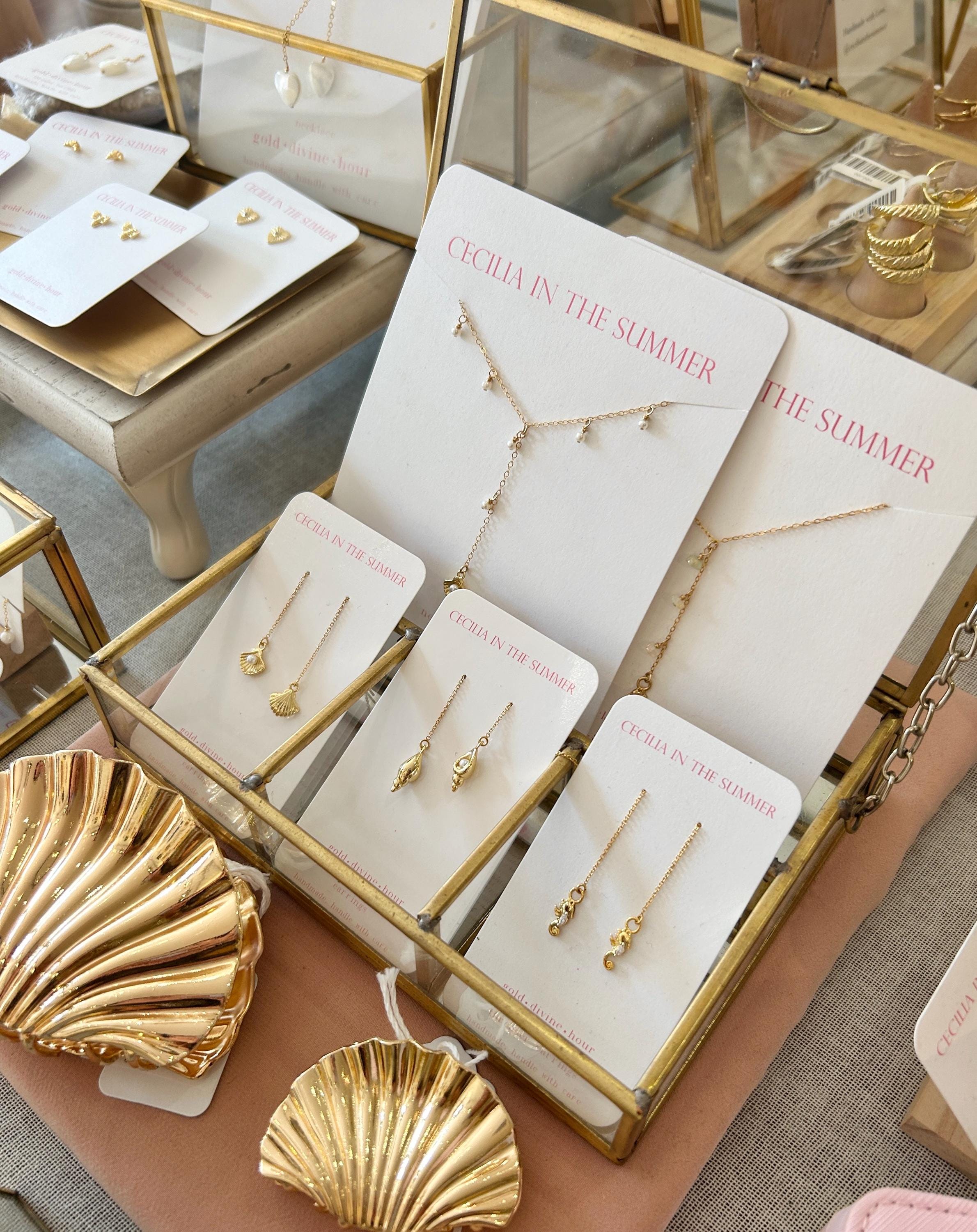 Cone Shell Pearl Threader Earrings ~ Our Ocean