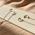 Outline Moon Threader Earrings