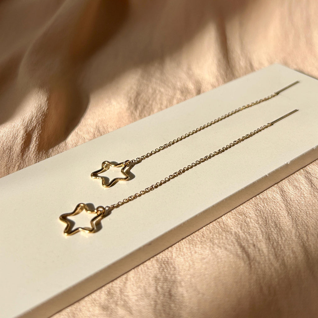 Outline Star Threader Earrings
