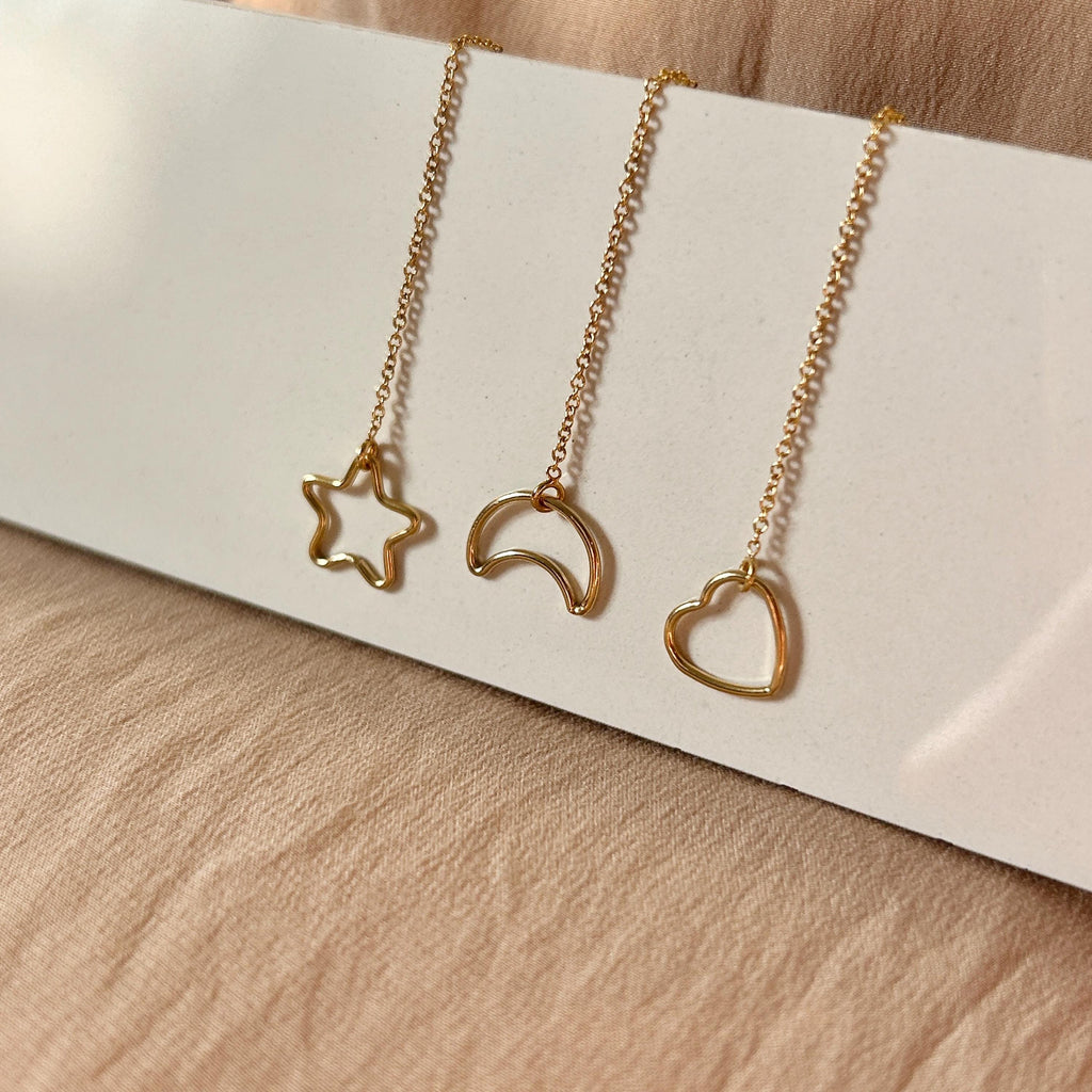 Outline Star Threader Earrings