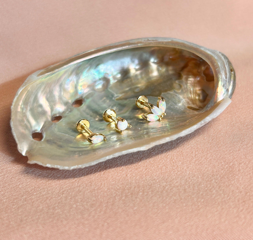 Opal Helix Flatback 1pc Earring