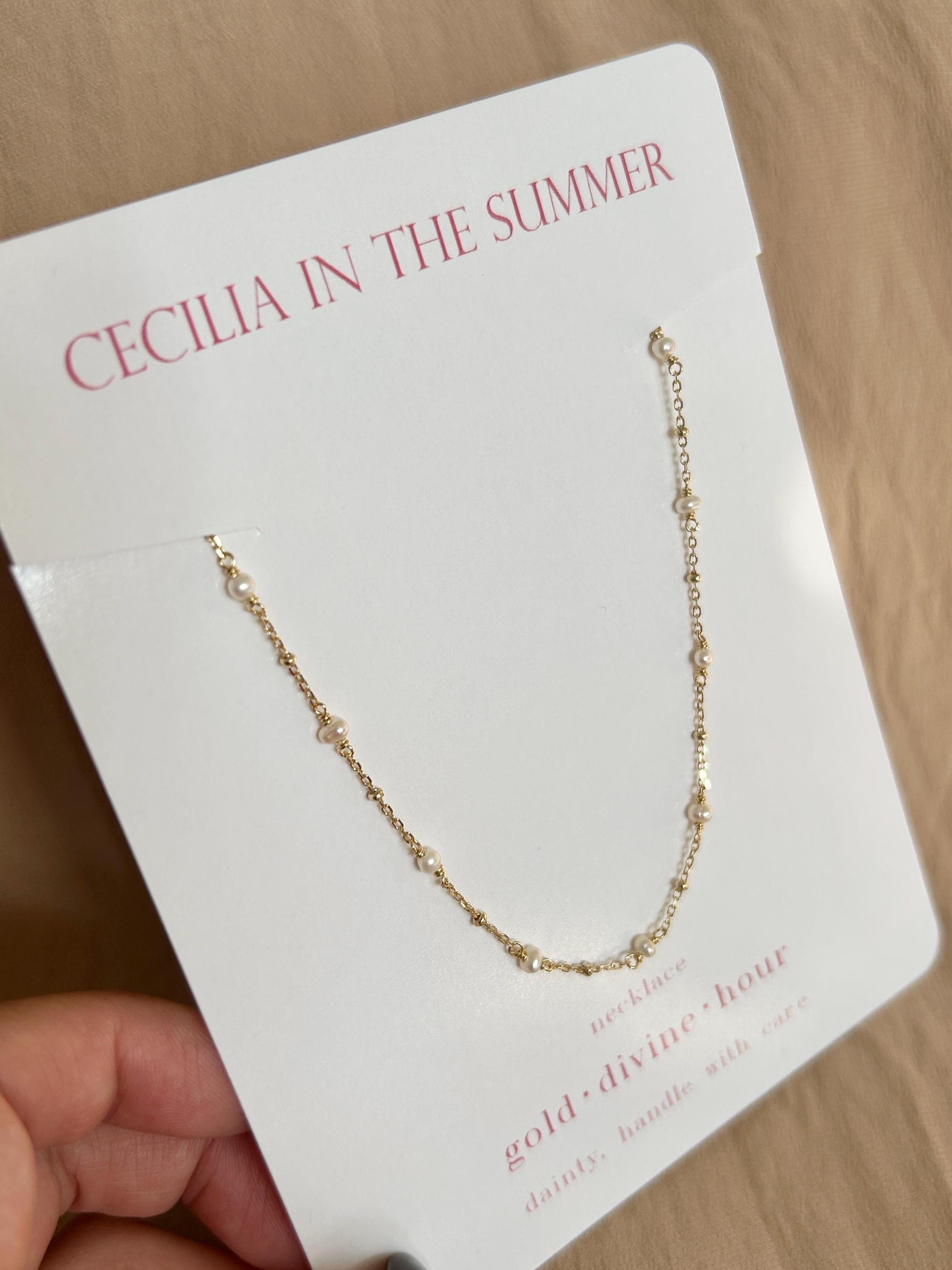 Pearl Golden Dots Necklace
