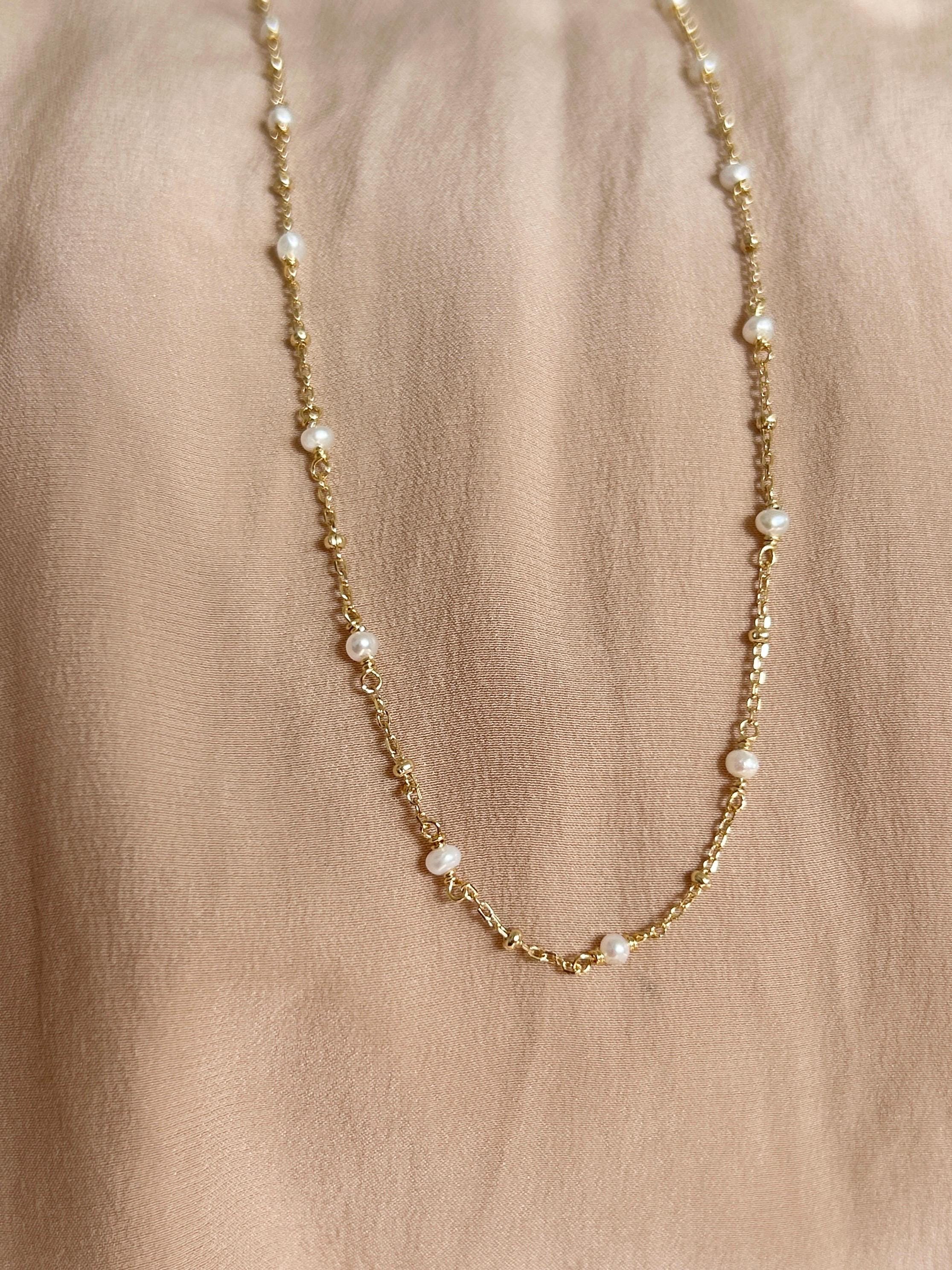 Pearl Golden Dots Necklace