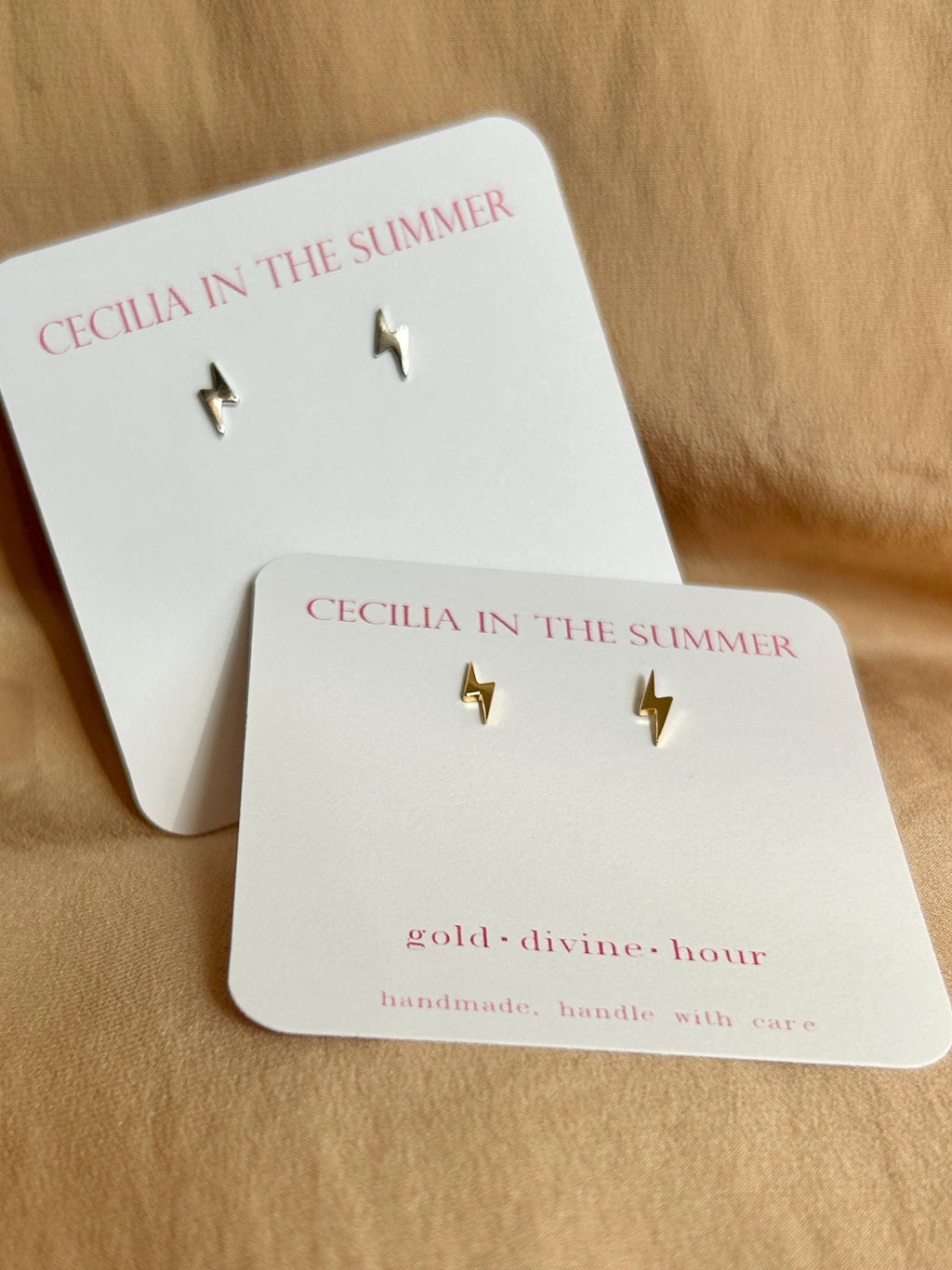 Erica Lightning Bolt Stud Vermeil Earrings