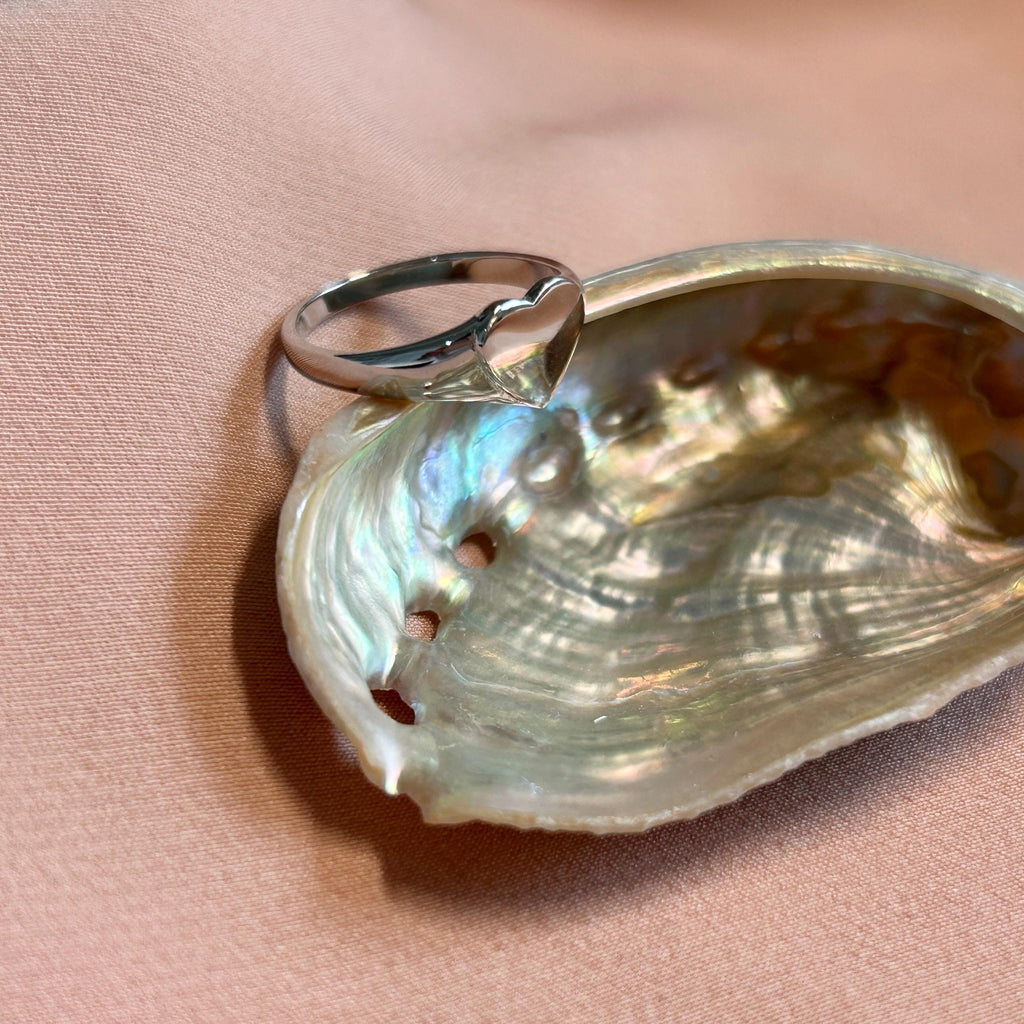 Heart Signet Sterling Silver Ring