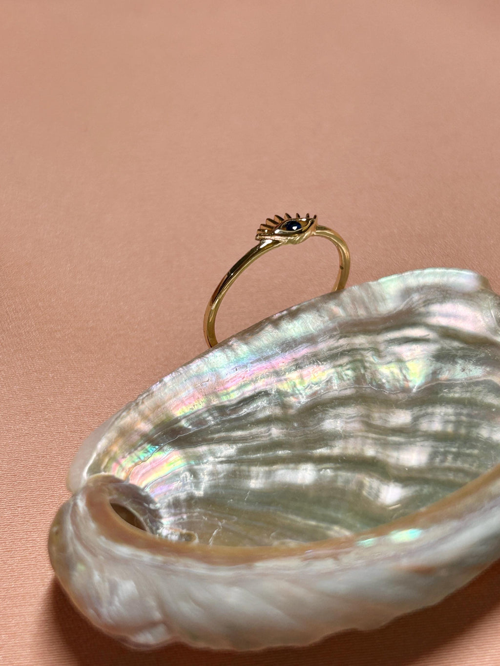 Mimi Blue Eye Nazar Ring ~ Vermeil Ring