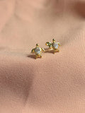 Ocean Turtle CZ Stud Vermeil Earrings