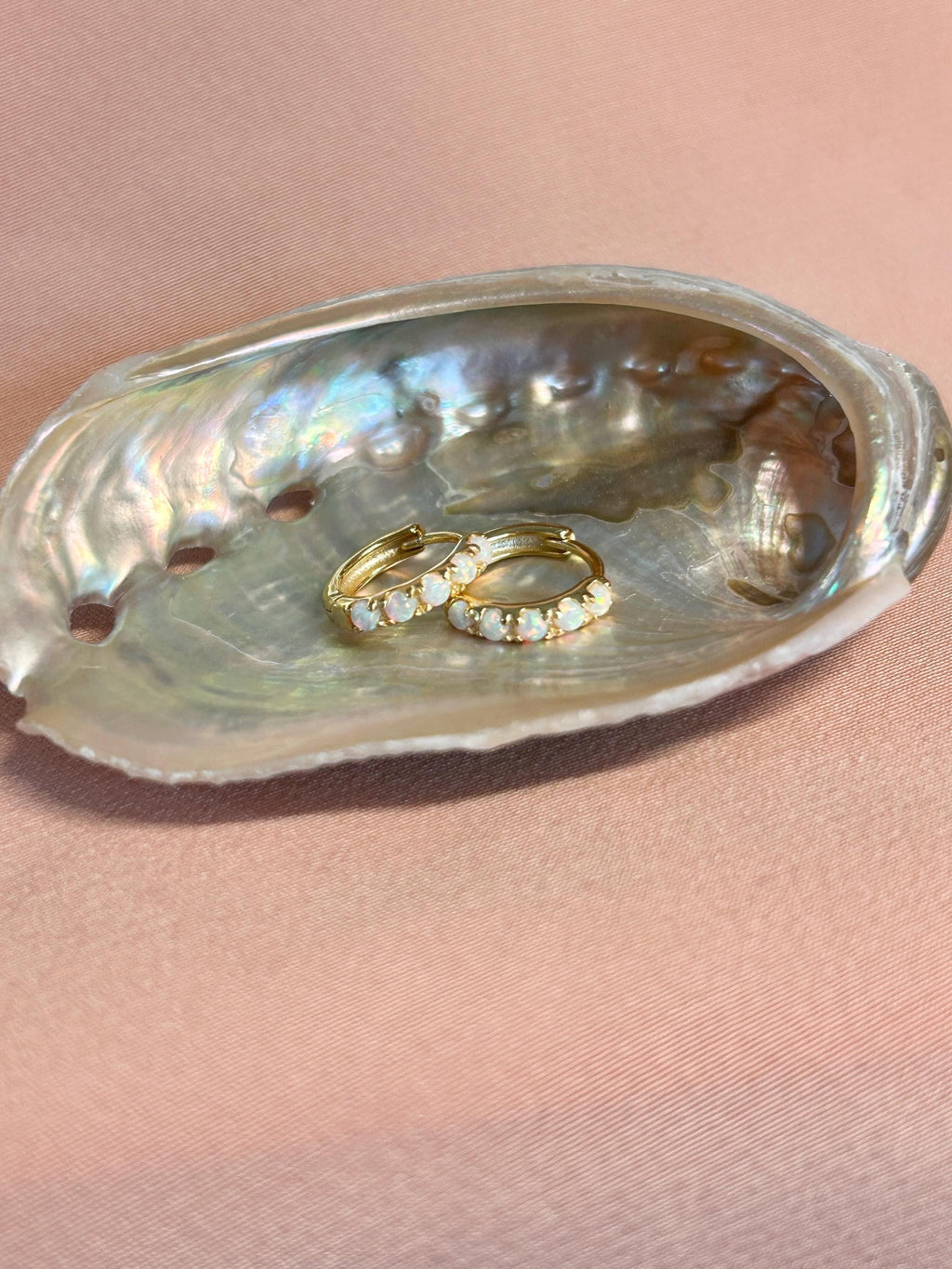 Opal Huggies Huggie Earrings