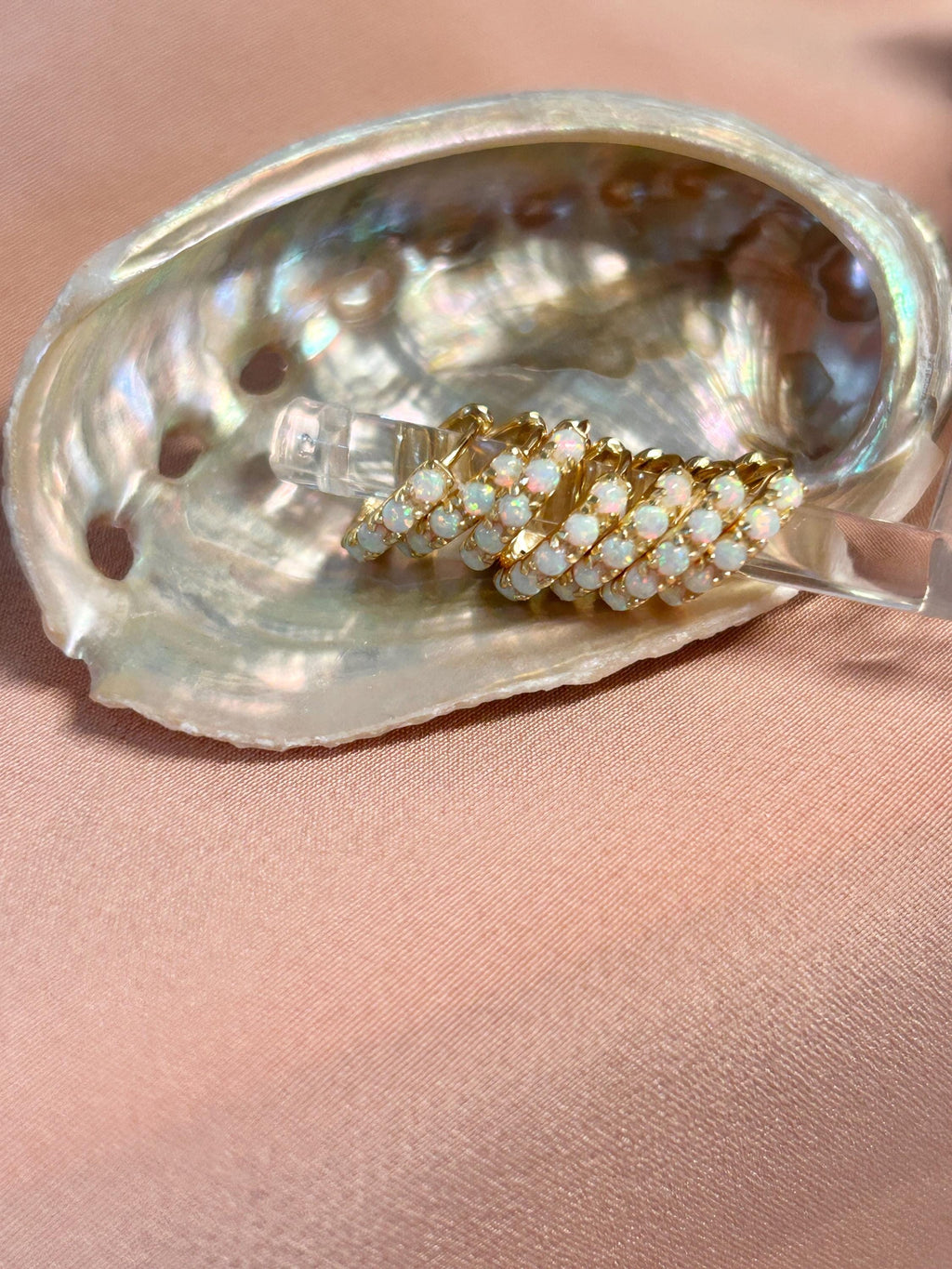 Opal Huggies Huggie Earrings
