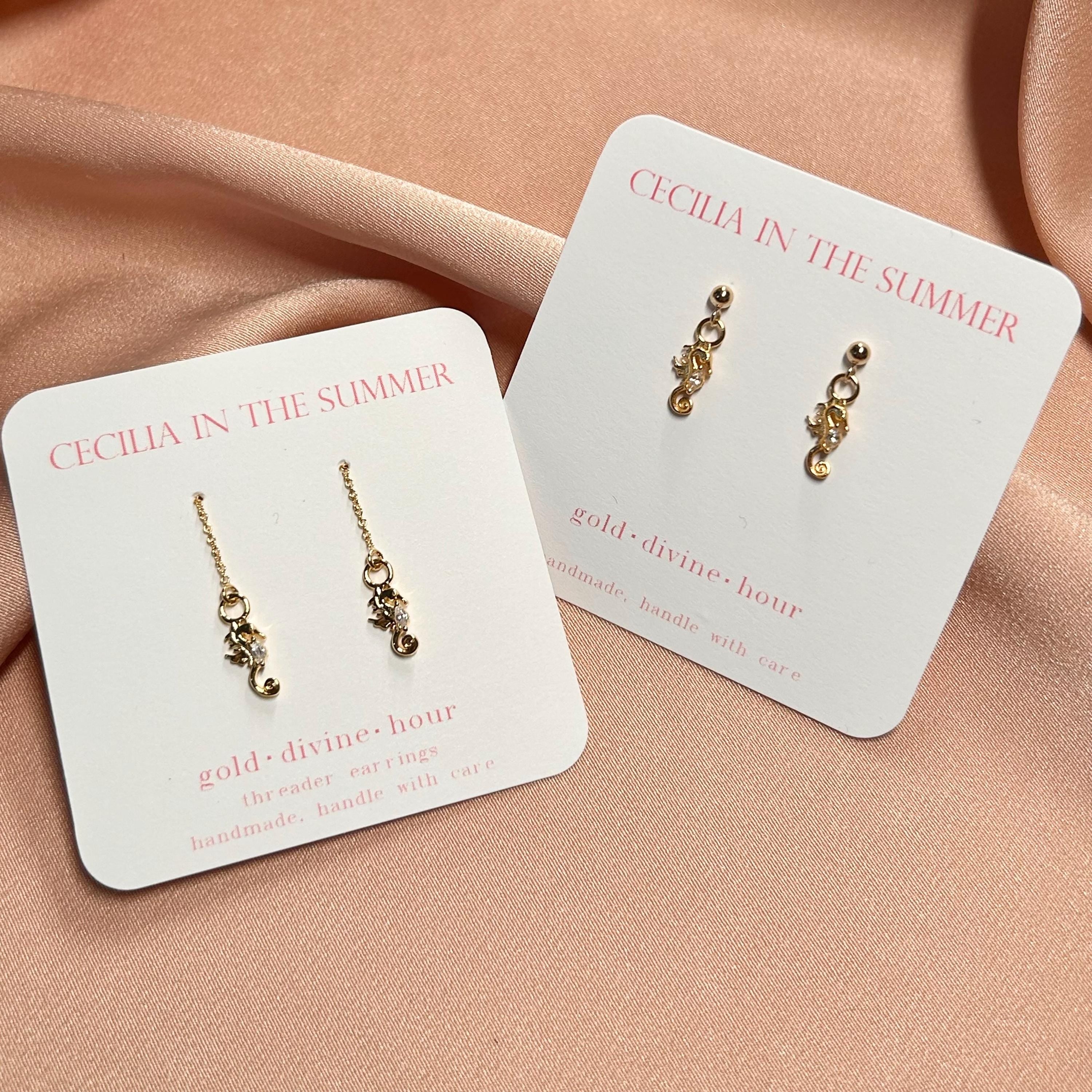 Seahorse Threader Earrings ~ Our Ocean