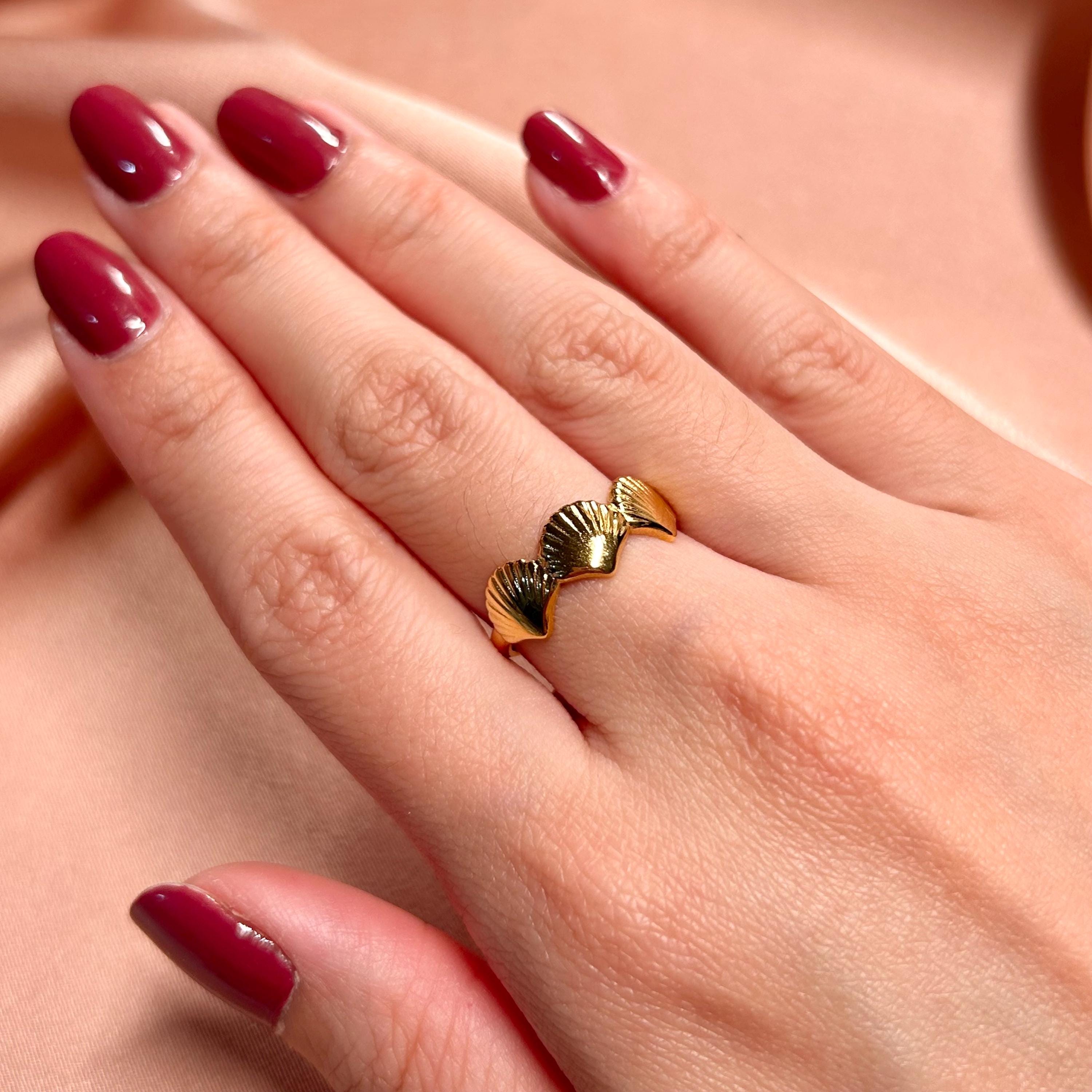 Ocean Trio Shell Ring