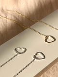 Outline Heart Threader Earrings