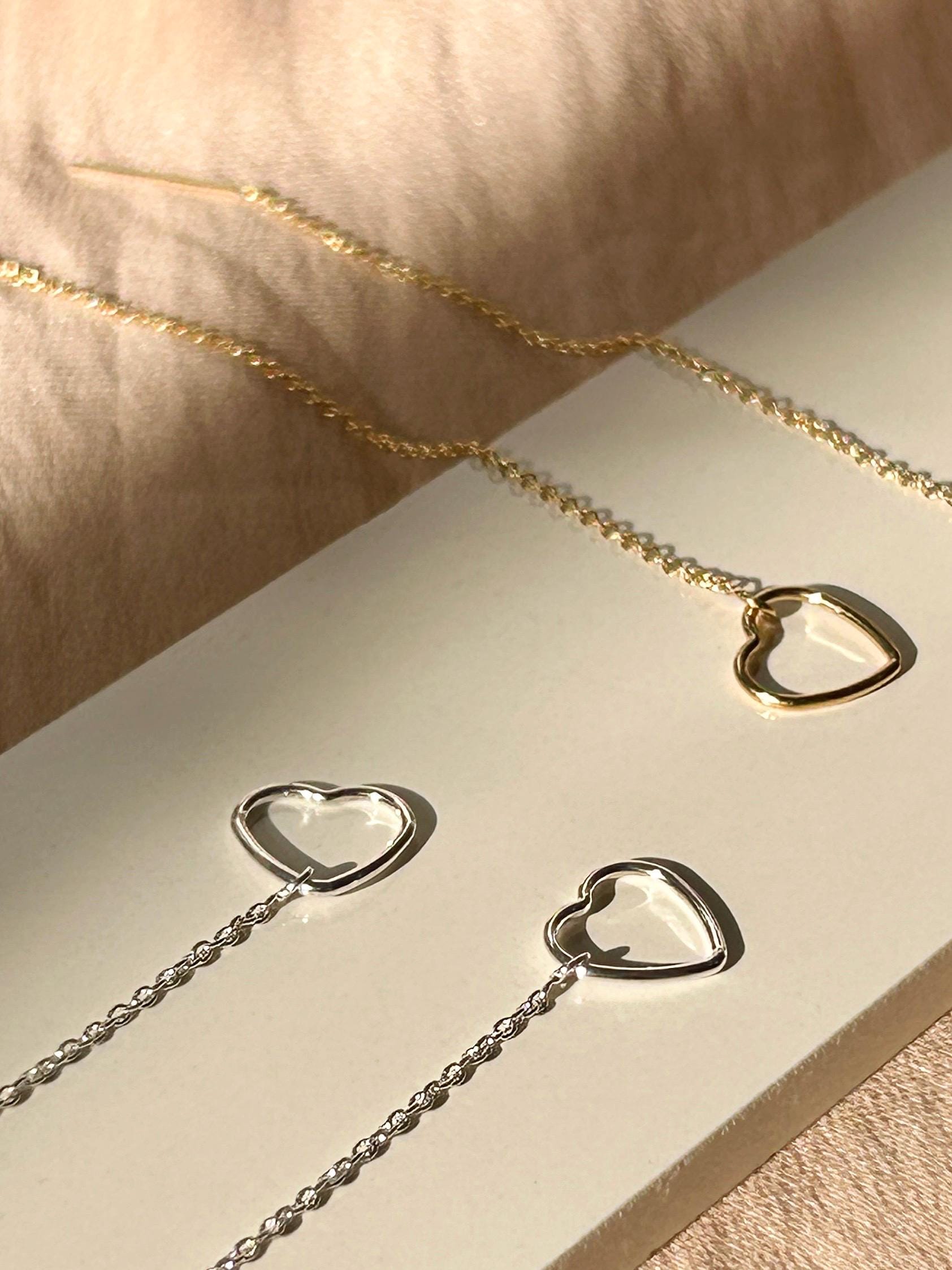 Outline Heart Threader Earrings
