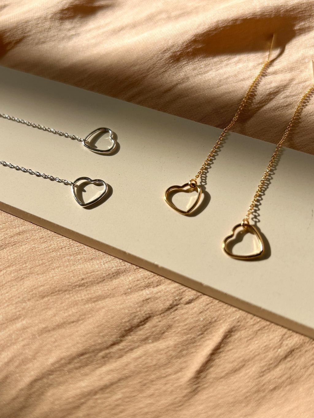 Outline Heart Threader Earrings