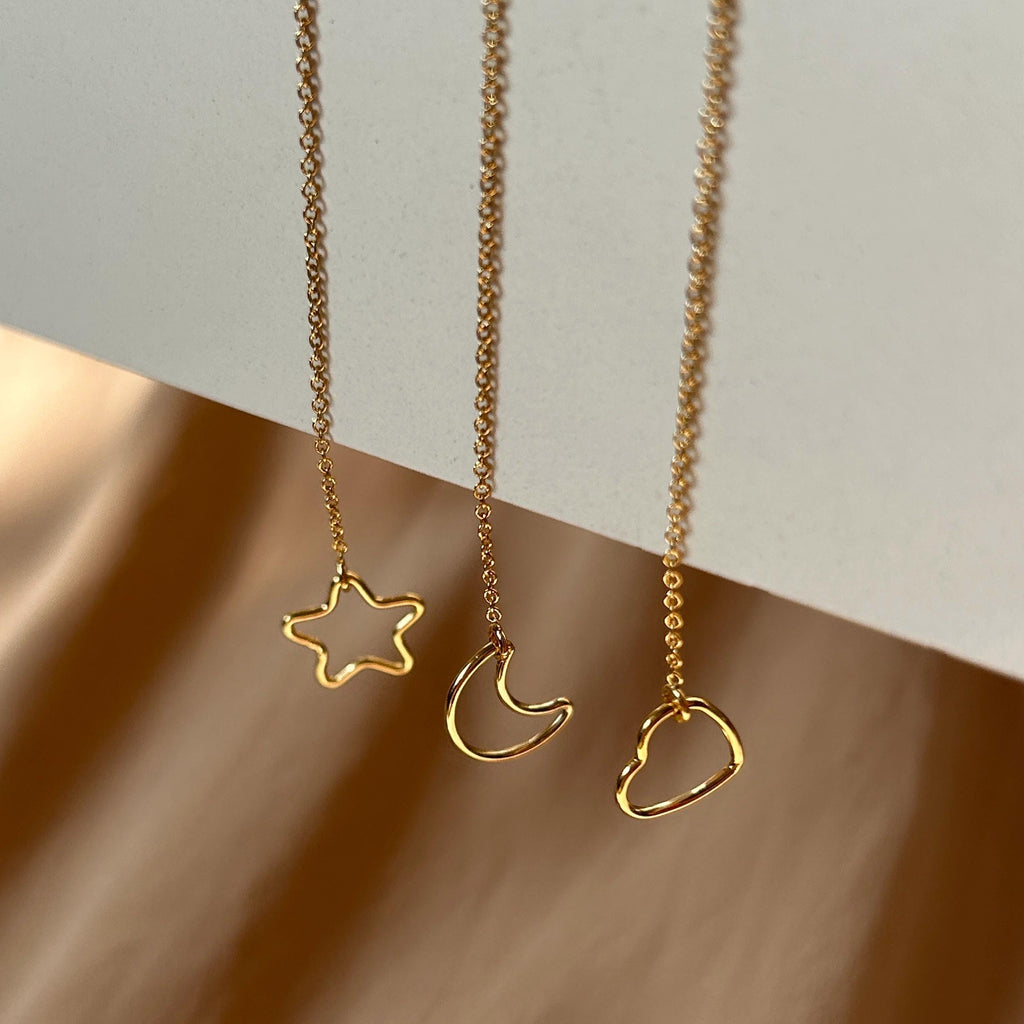 Outline Star Threader Earrings