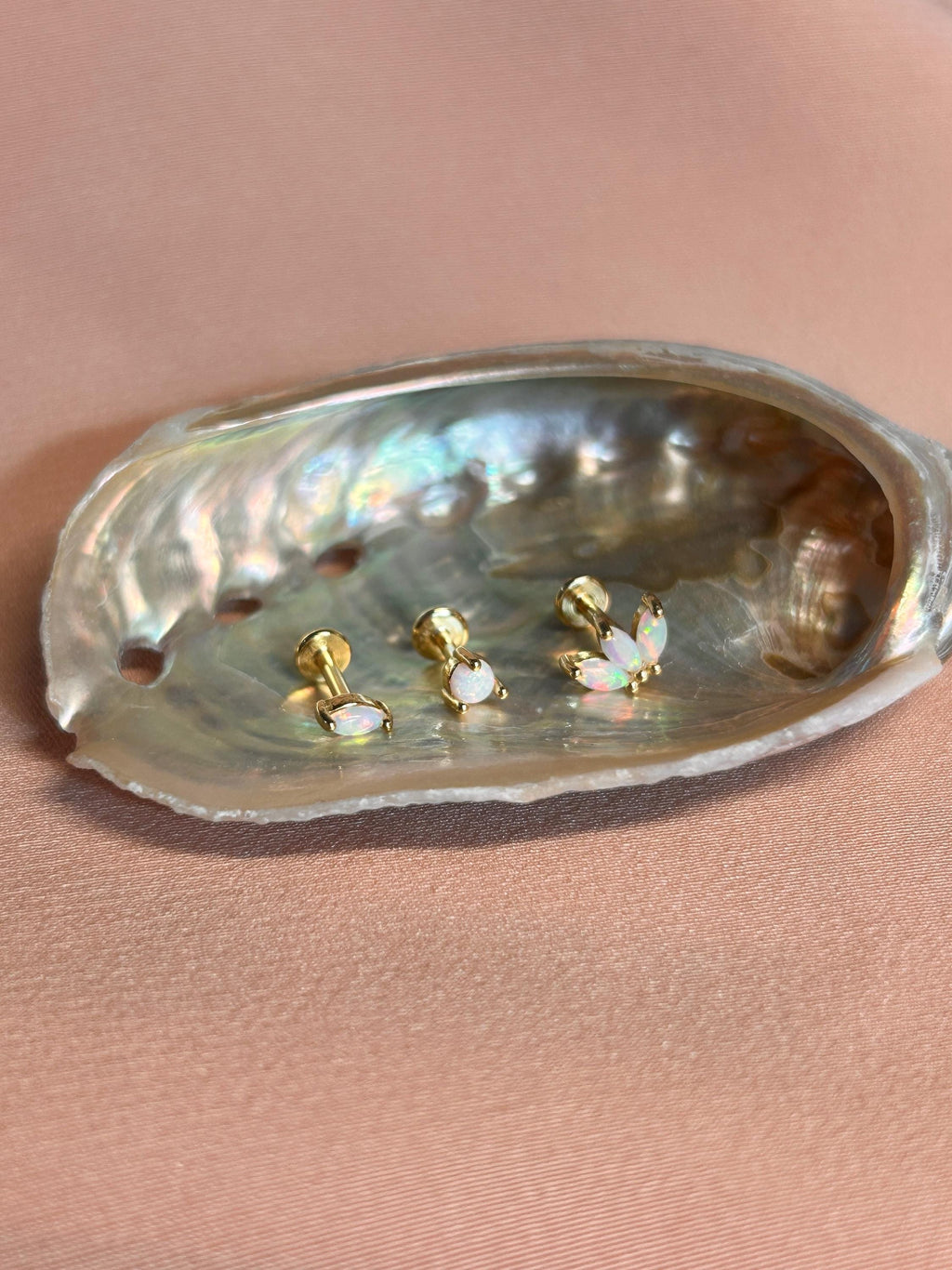 Opal Helix Flatback 1pc Earring