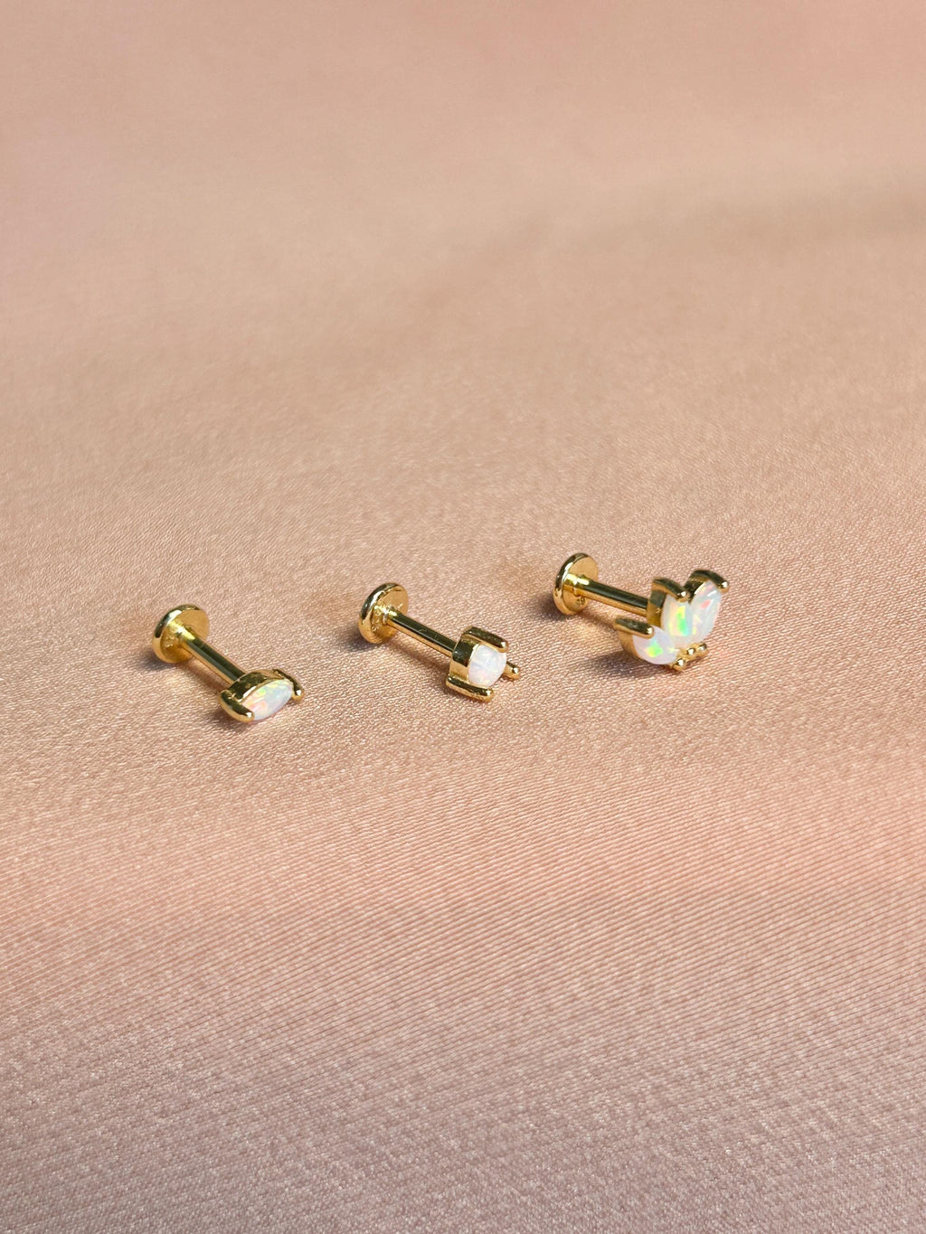 Opal Helix Flatback 1pc Earring