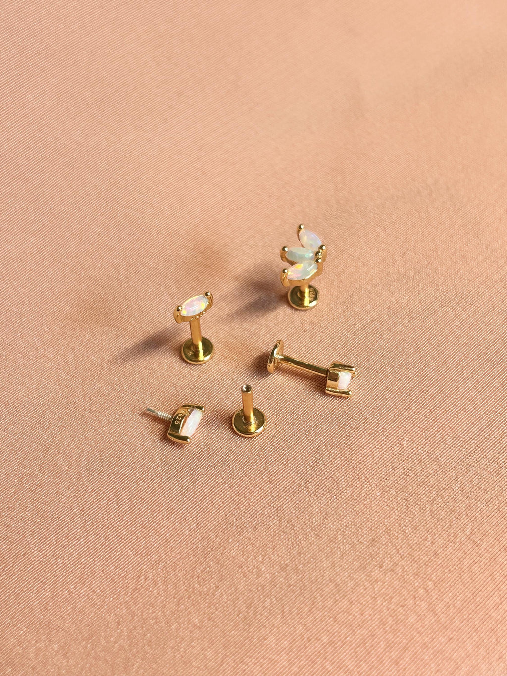 Opal Helix Flatback 1pc Earring