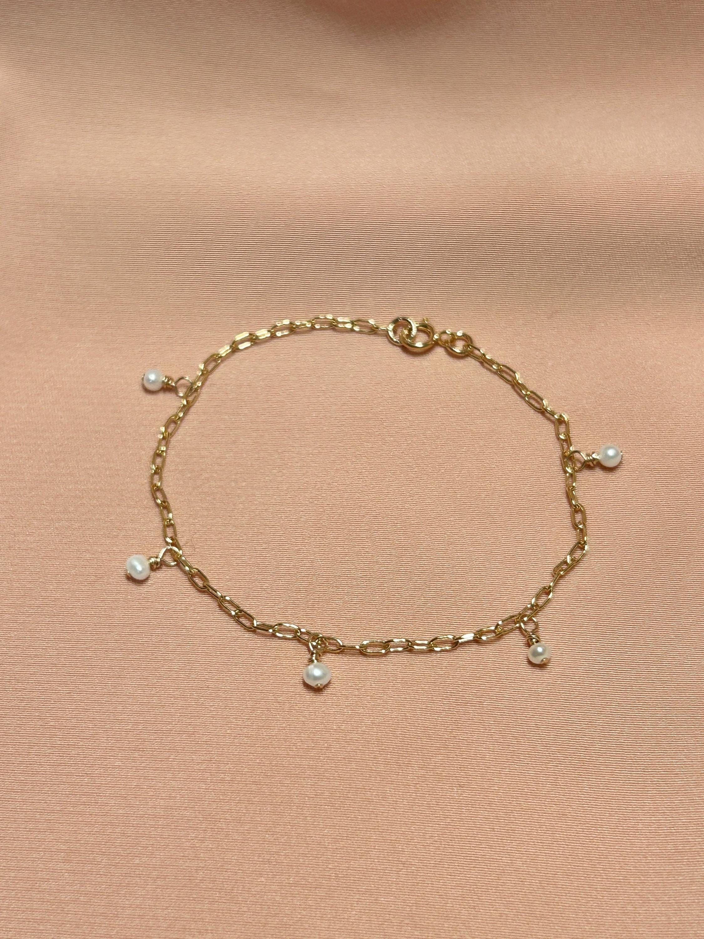 Pearl Paperclip Bracelet ~ 14kt Gold Fill