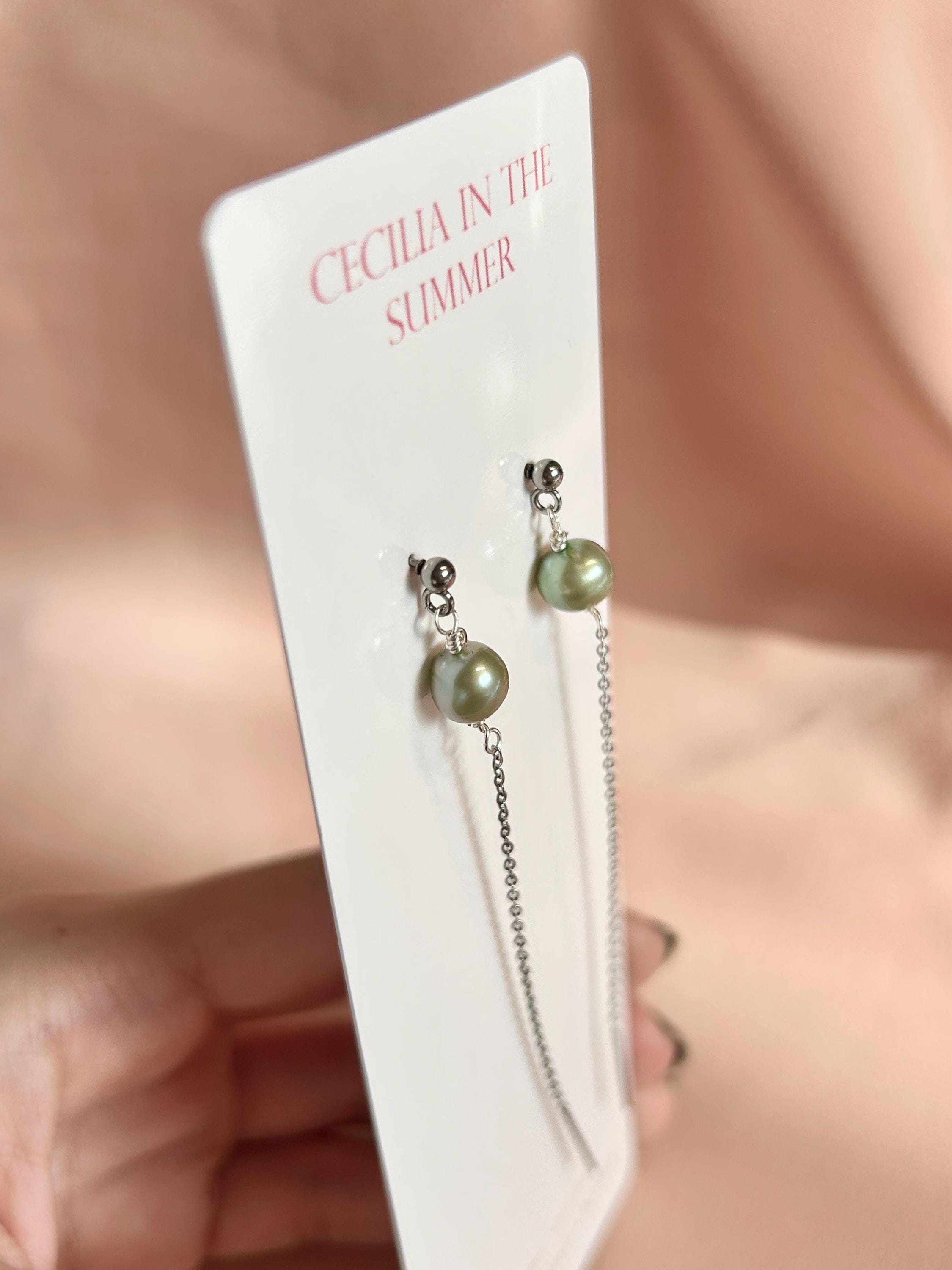 Stud-Threader Steel Silver ~ Pearl ~ Opal