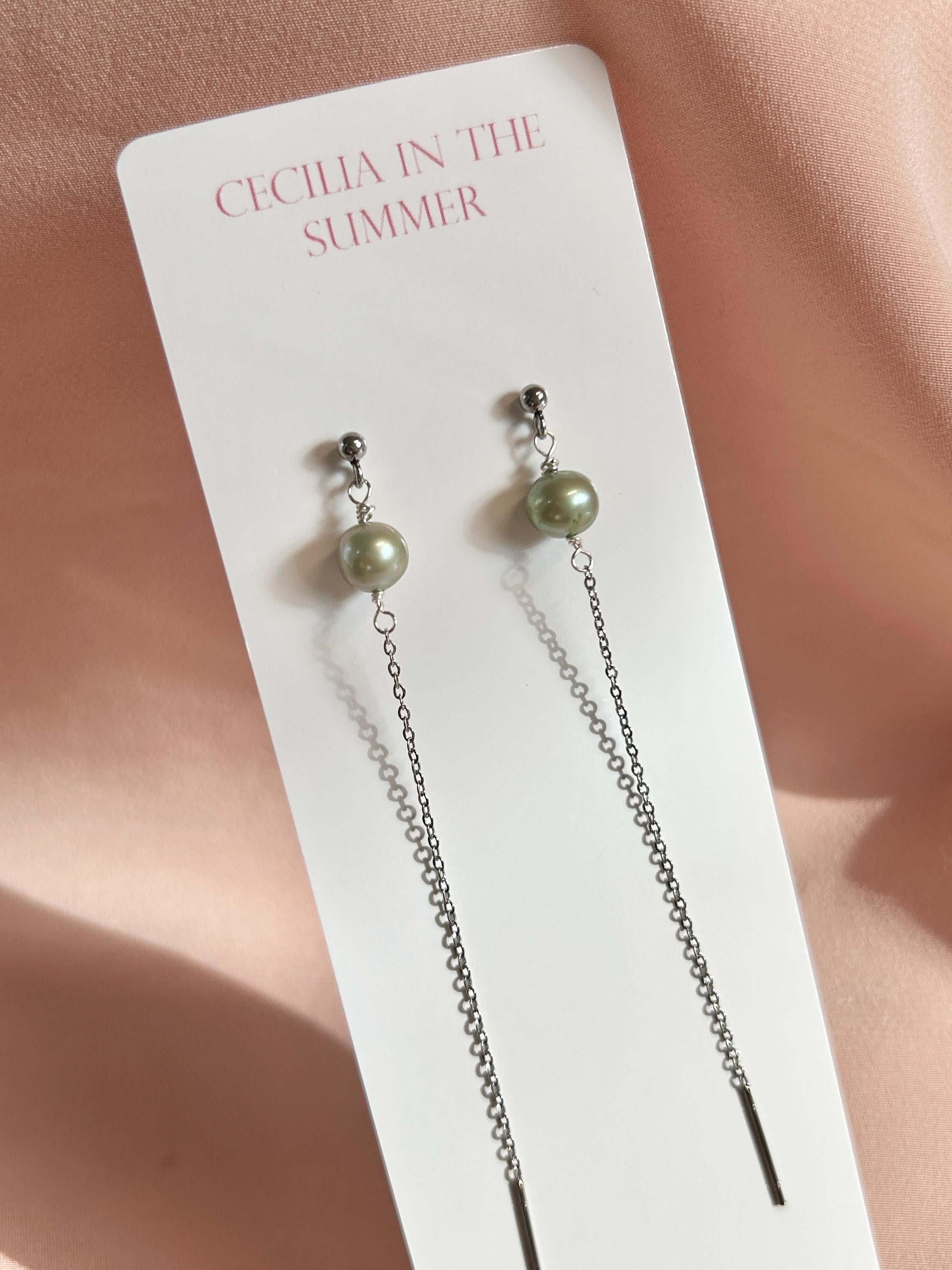 Stud-Threader Steel Silver ~ Pearl ~ Opal